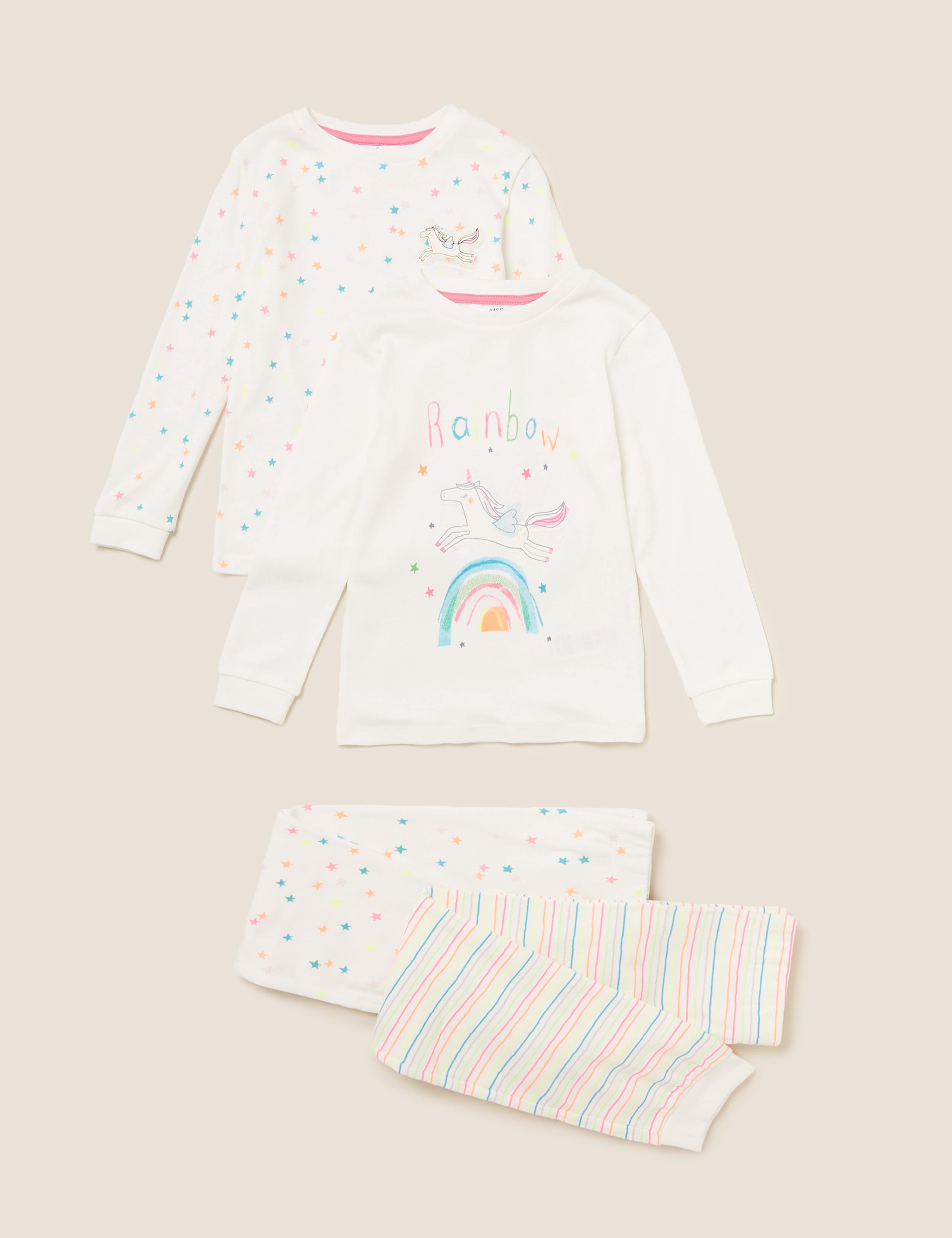 2pk Pure Cotton Unicorn Pyjama Set (1-7 Yrs) 2 of 5
