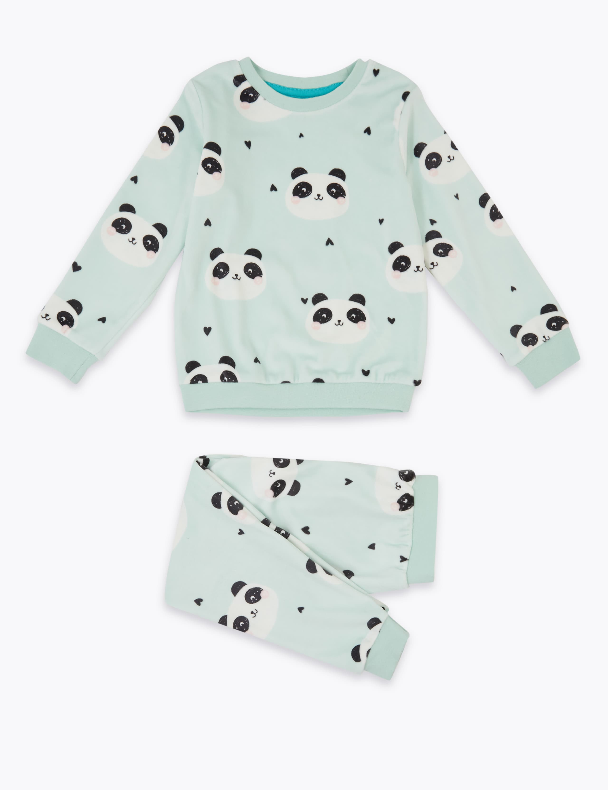 Velour Fleece Panda Print Pyjama Set (1-7 Yrs) 2 of 4