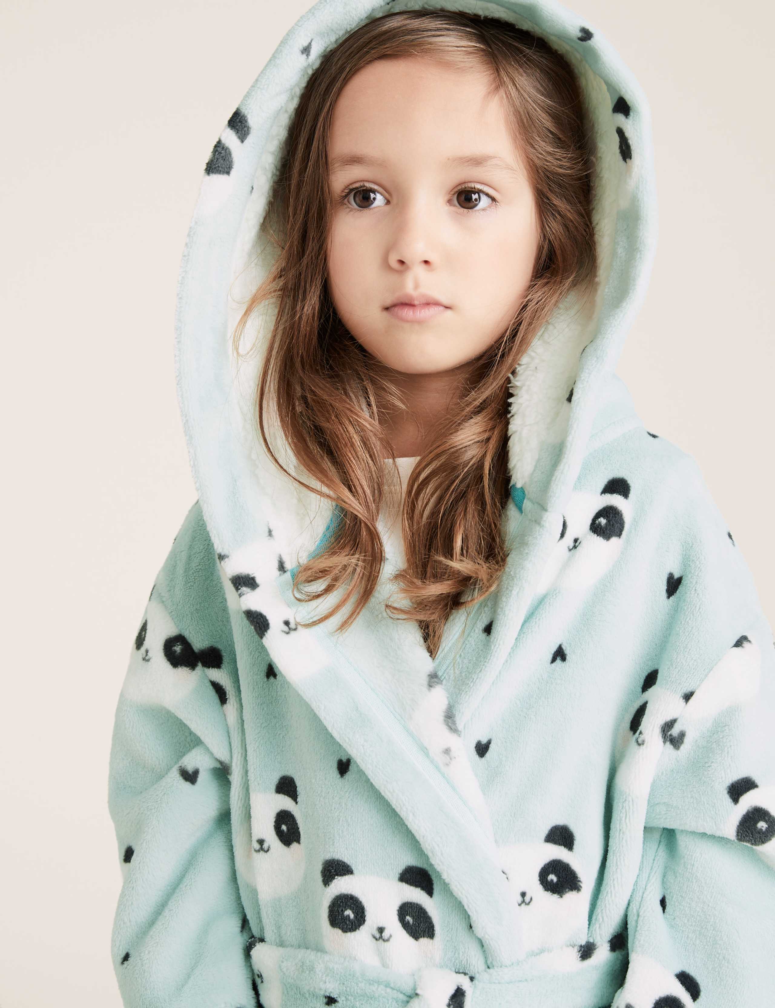 Fleece Panda Print Dressing Gown (1-7 Yrs) 1 of 3