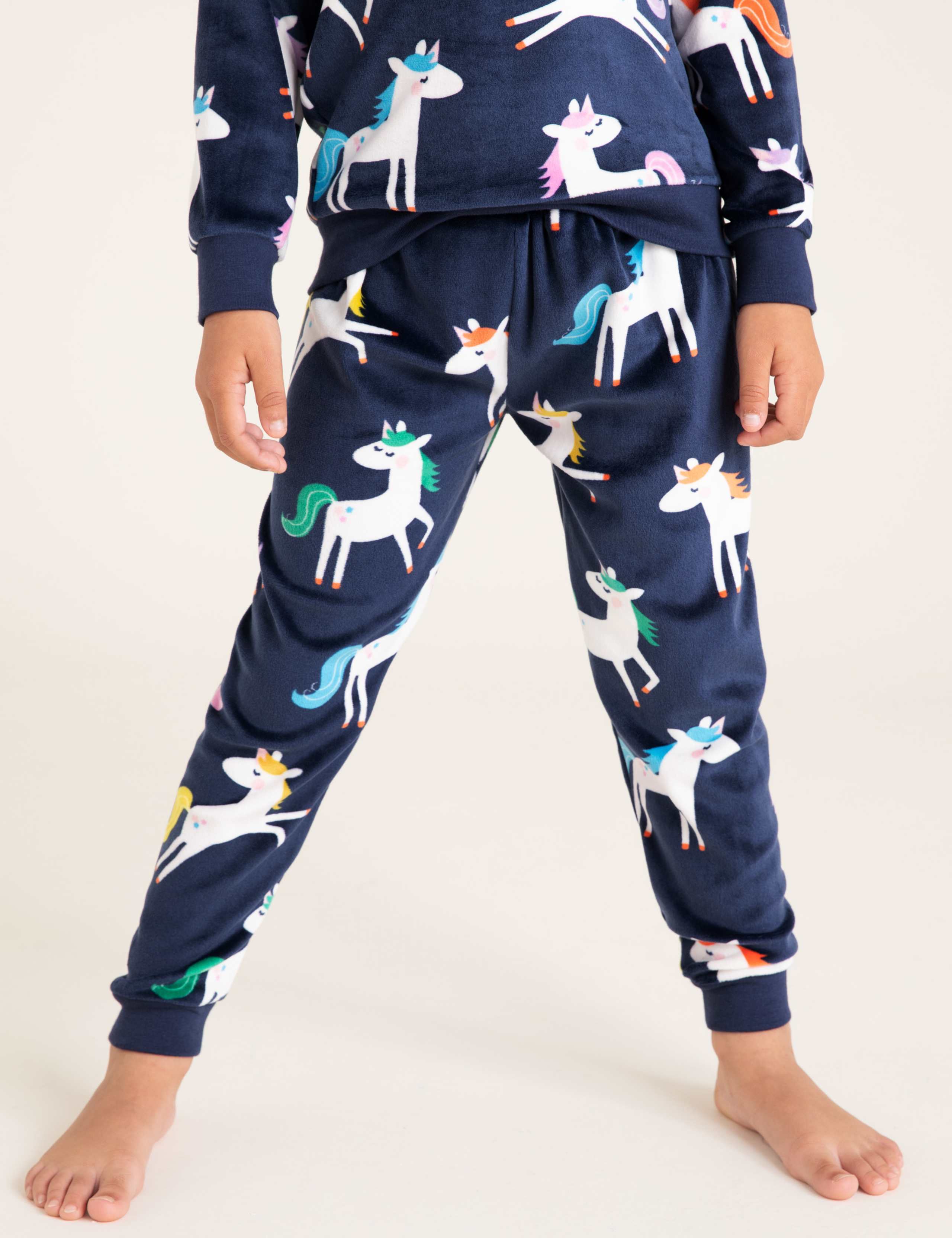 Velour Fleece Unicorn Pyjama Set (1-7 Yrs) 4 of 4