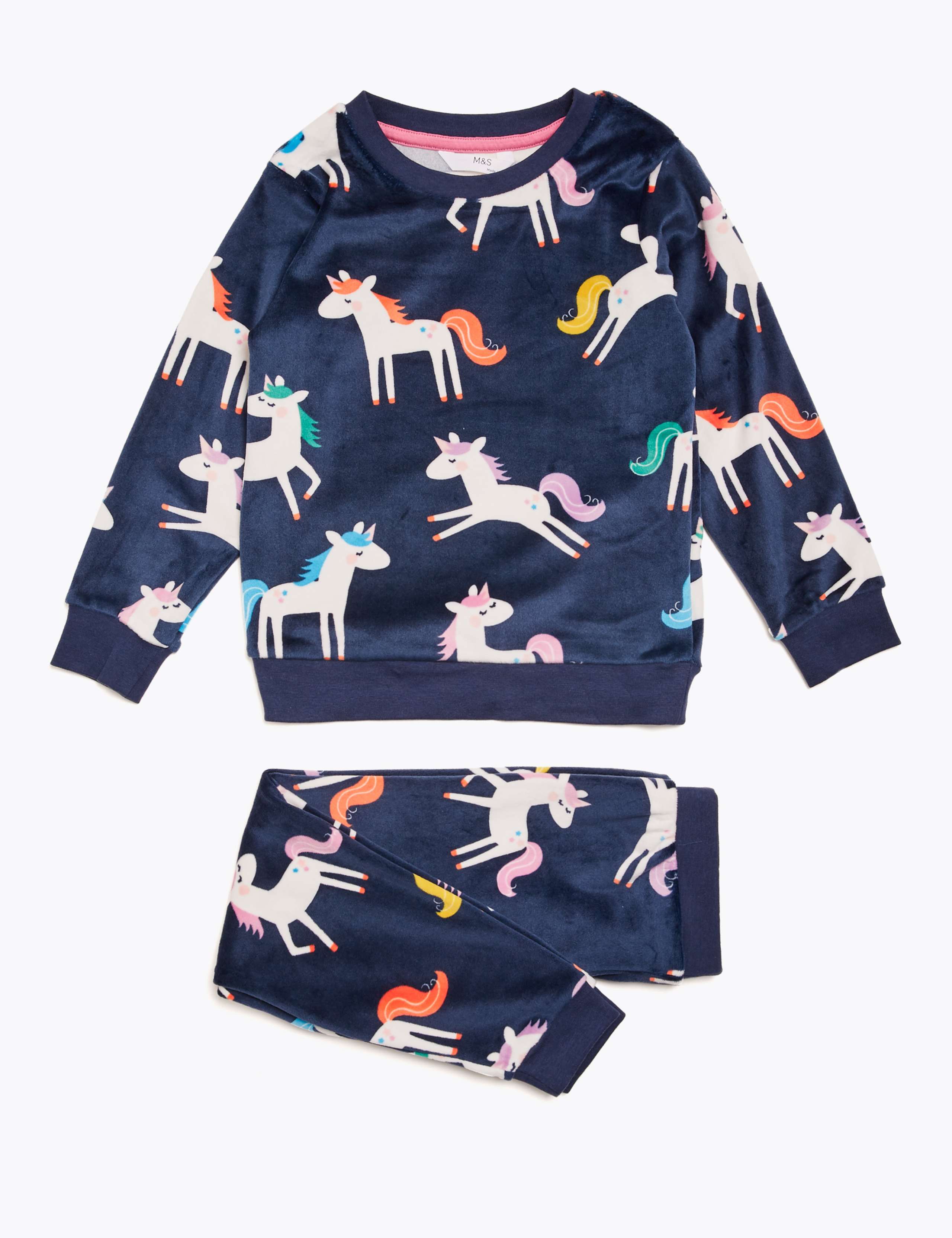 Velour Fleece Unicorn Pyjama Set (1-7 Yrs) 2 of 4