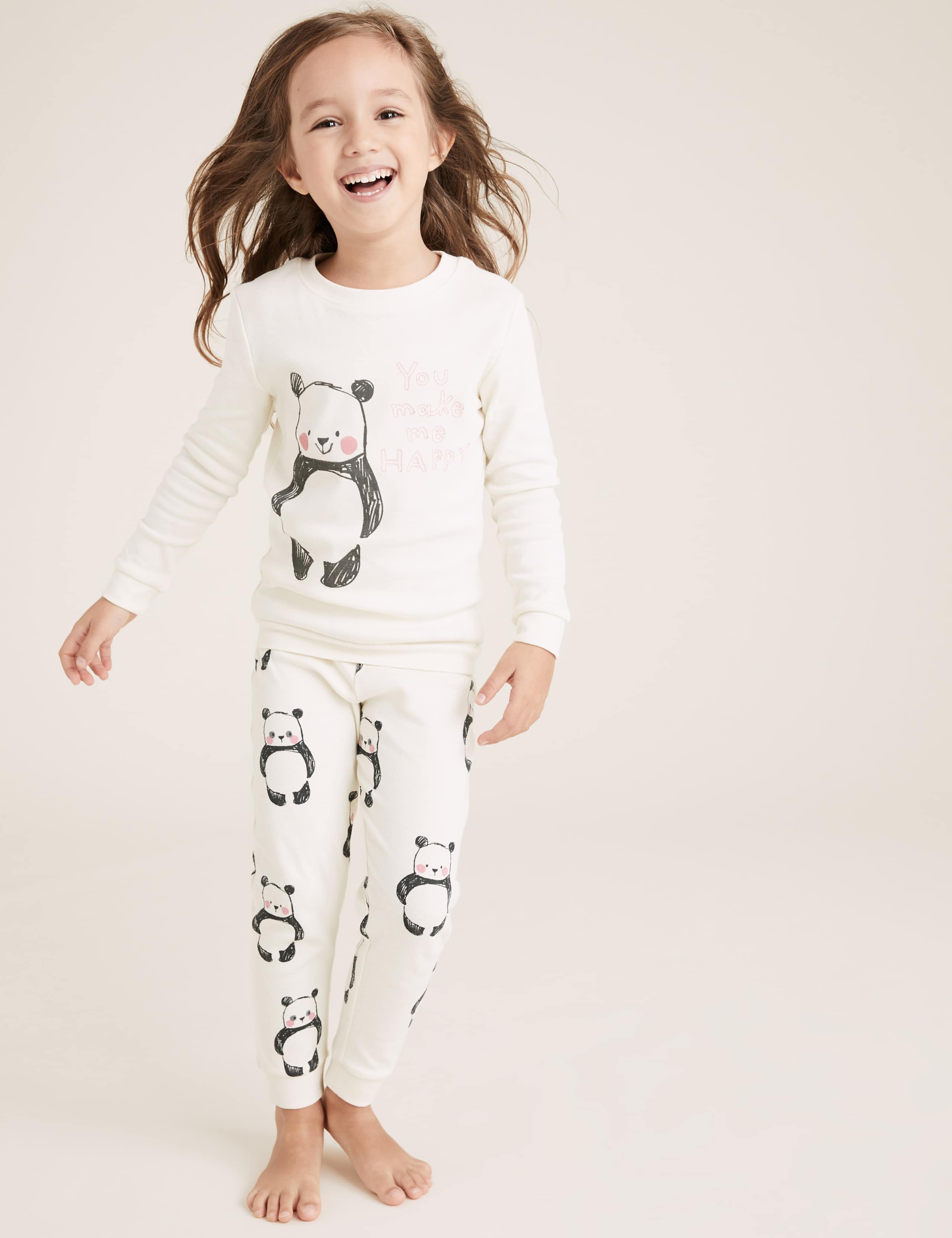 Pure Cotton Panda Pyjama Set (1-7 Yrs) 1 of 4