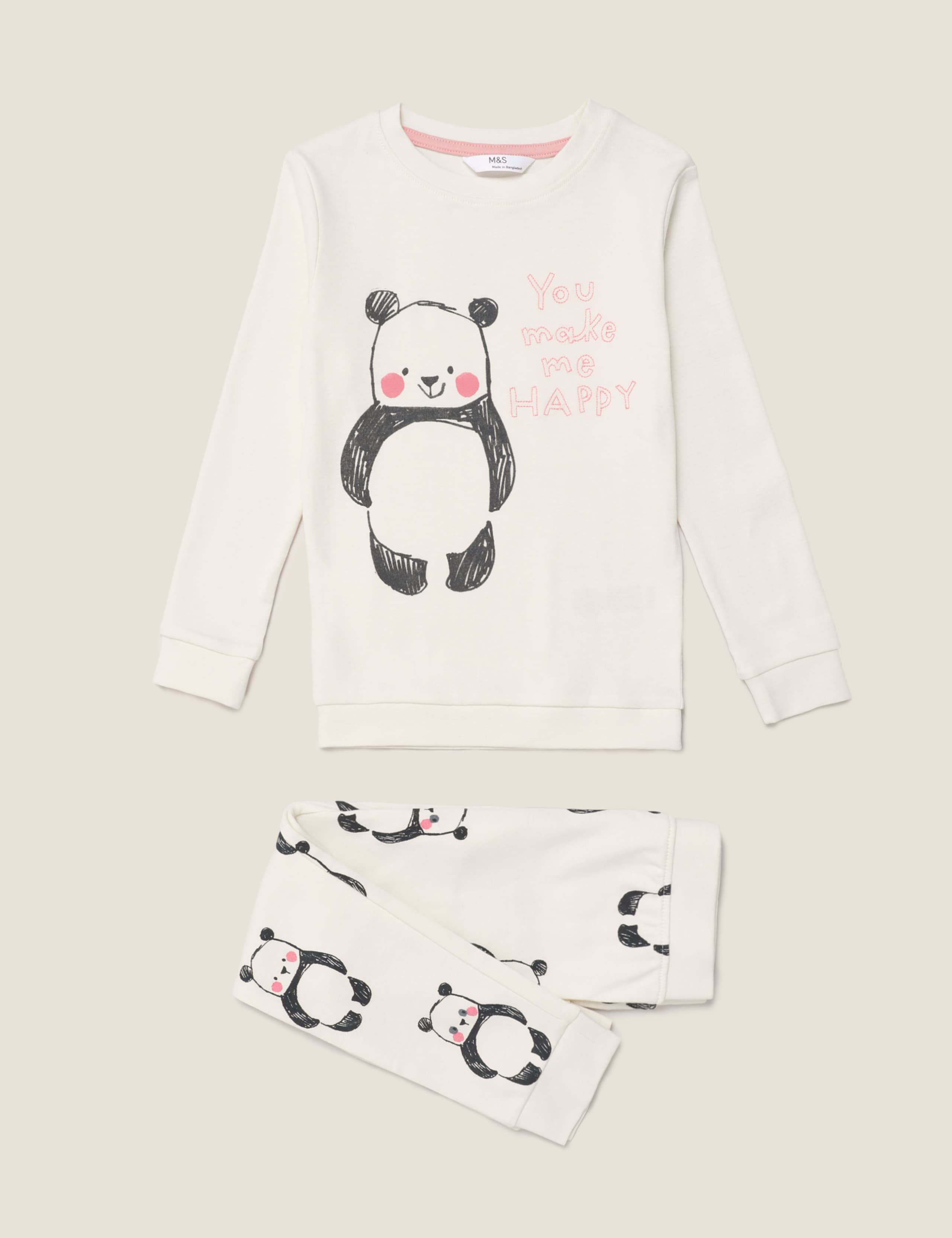 Pure Cotton Panda Pyjama Set (1-7 Yrs) 2 of 4