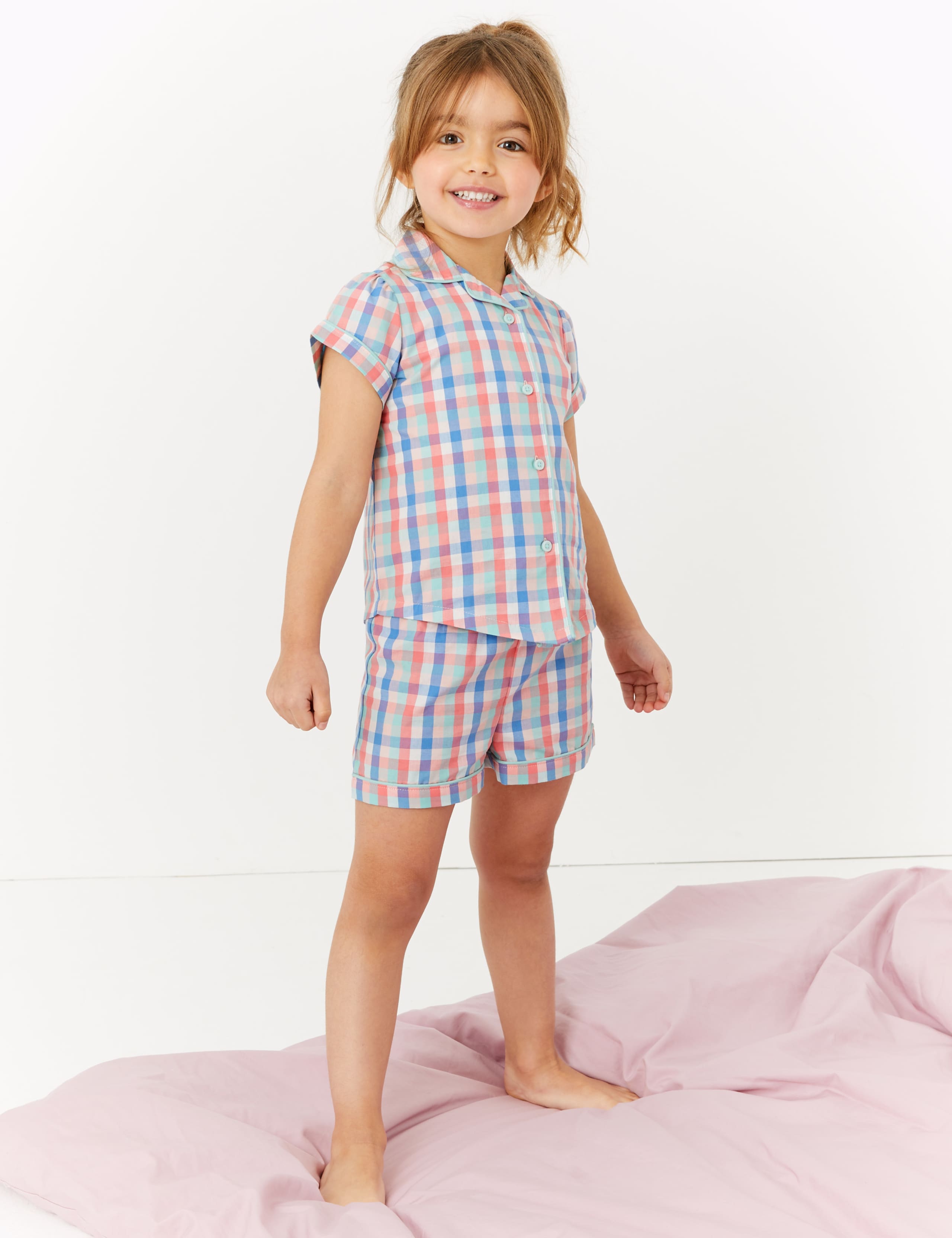 Cotton Checked Short Pyjama Set (1-7 Yrs) 1 of 4