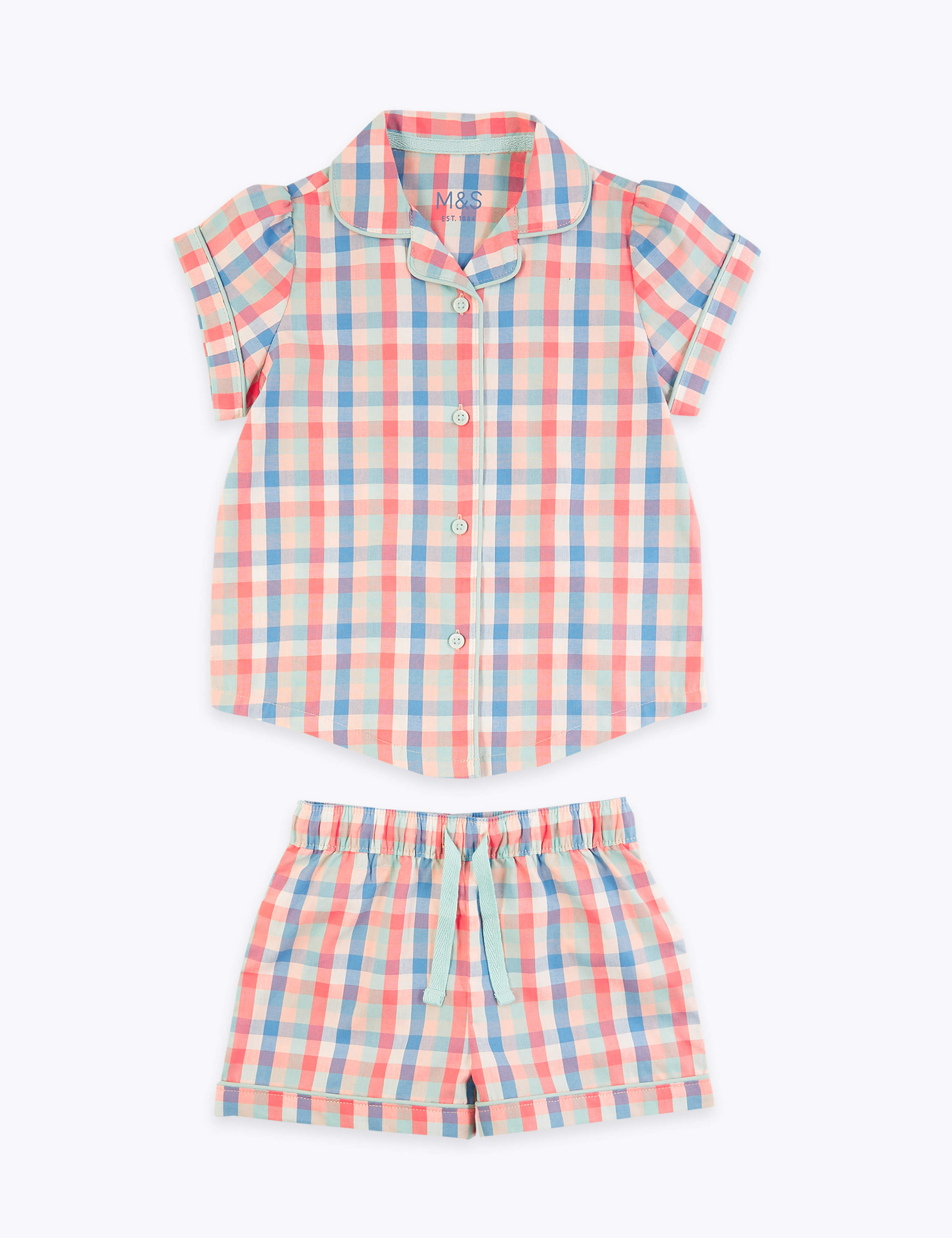 Cotton Checked Short Pyjama Set (1-7 Yrs) 2 of 4