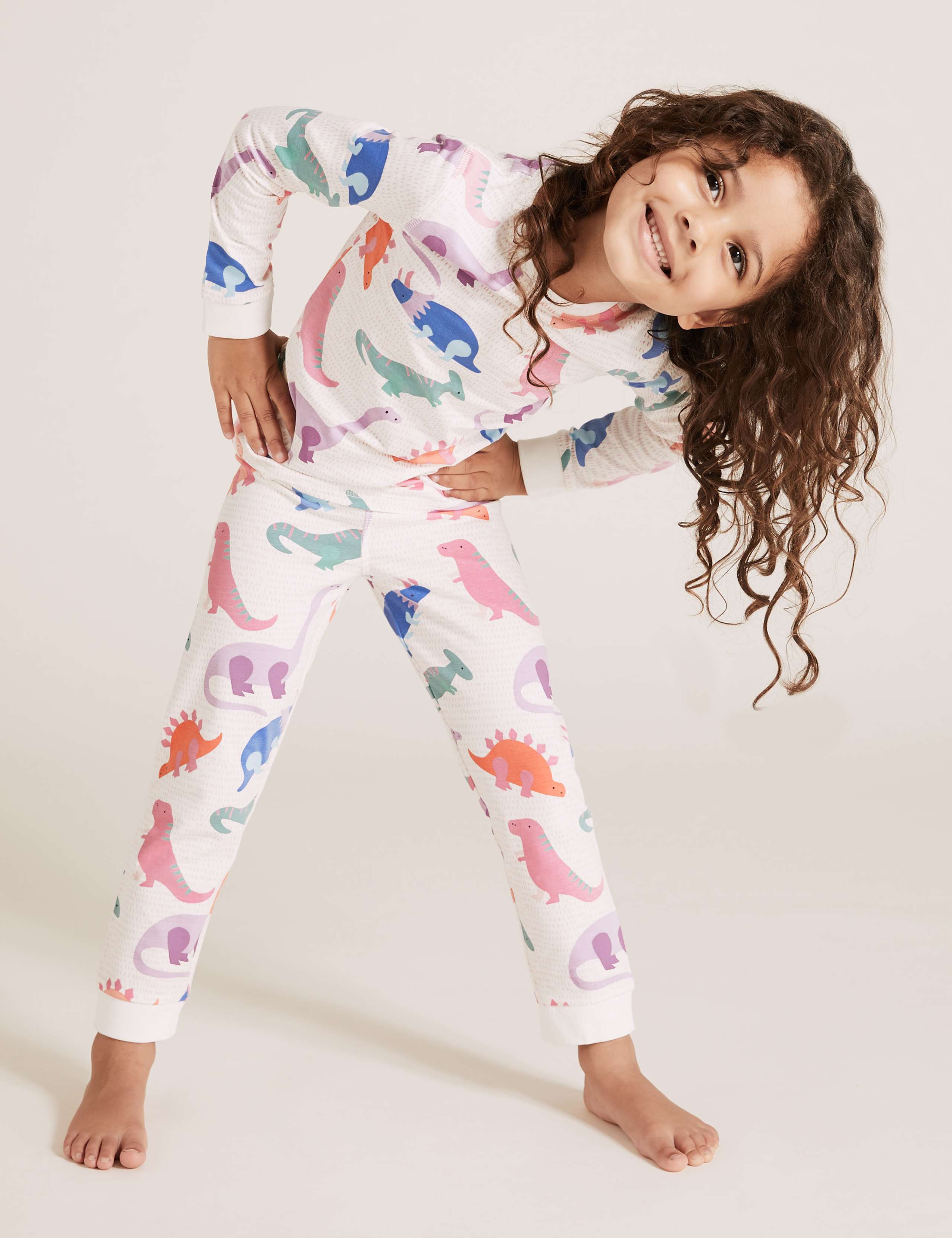 Cotton Dinosaur Print Pyjama Set (1-7 Yrs) 1 of 4