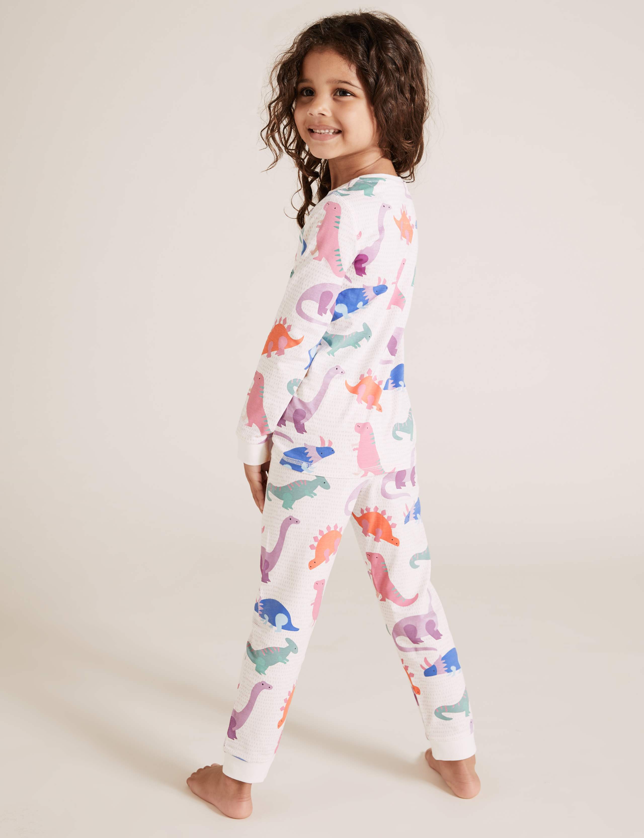 Cotton Dinosaur Print Pyjama Set (1-7 Yrs) 3 of 4