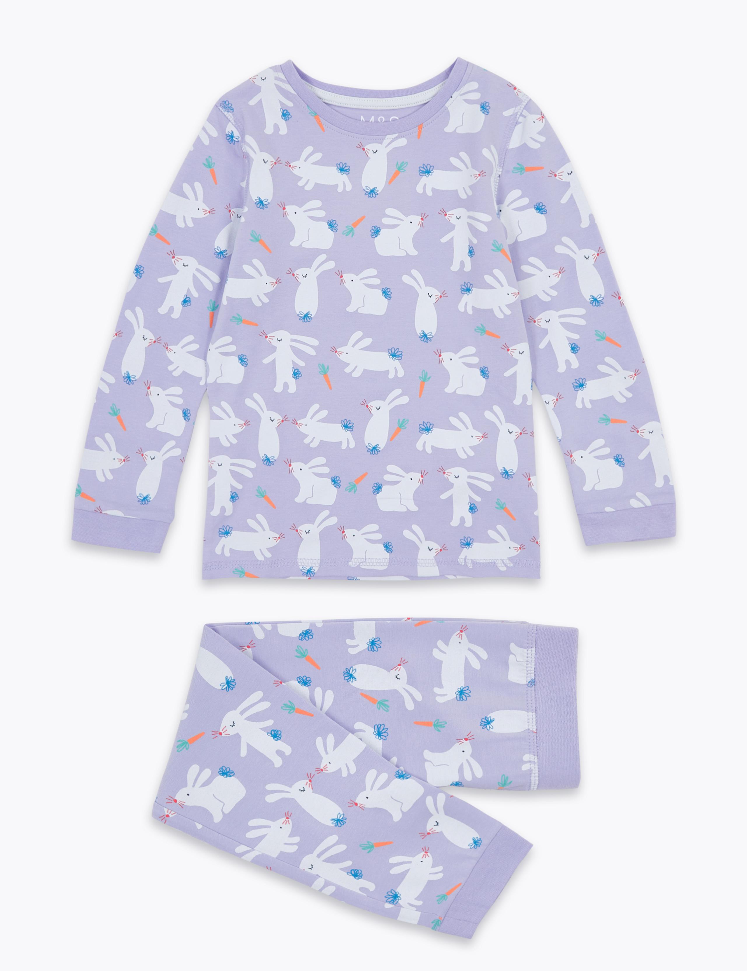 Cotton Rich Bunny Print Pyjamas (1-7 Yrs) 2 of 4