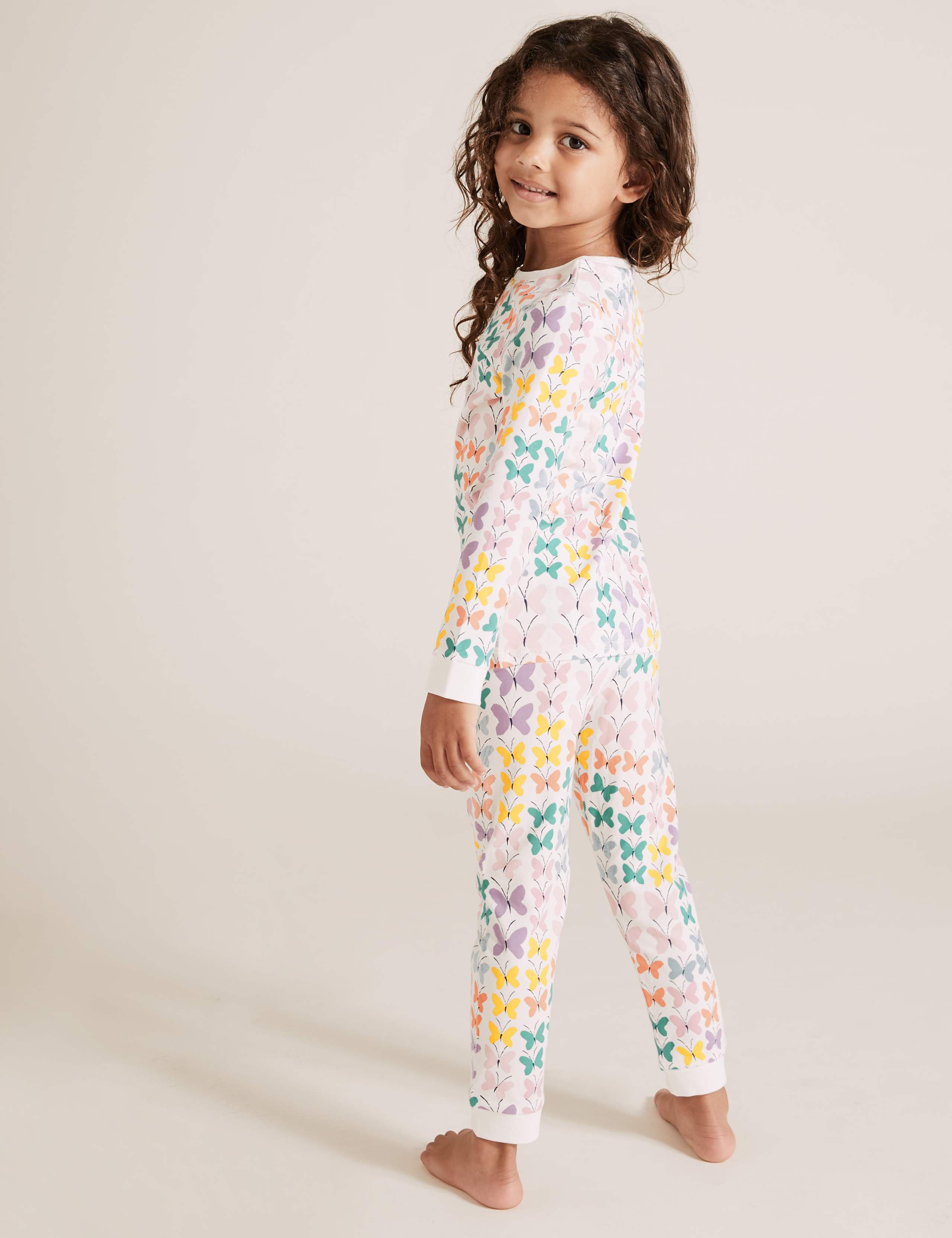 Cotton Rich Butterfly Print Pyjama Set (1-7 Yrs) 4 of 5