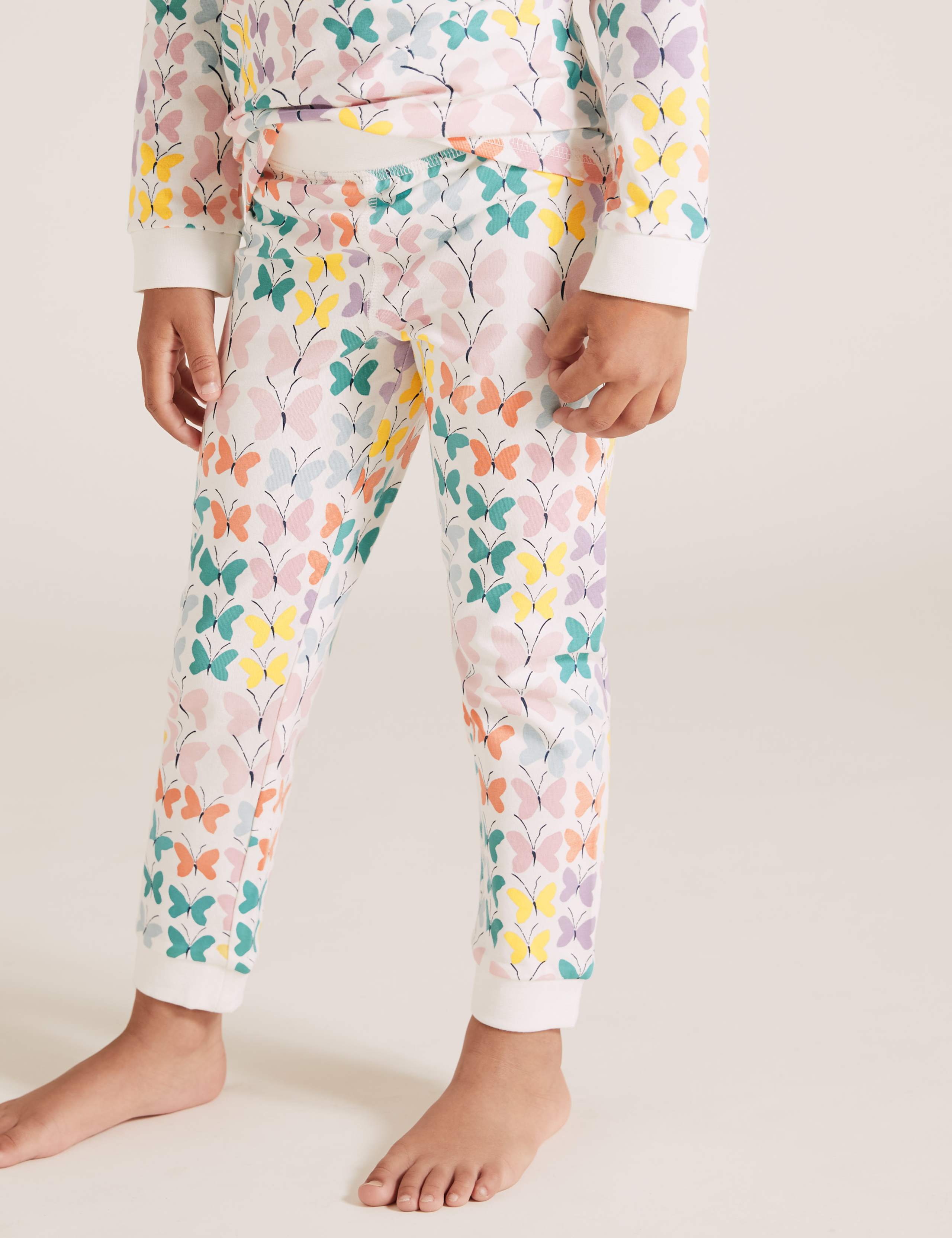 Cotton Rich Butterfly Print Pyjama Set (1-7 Yrs) 5 of 5