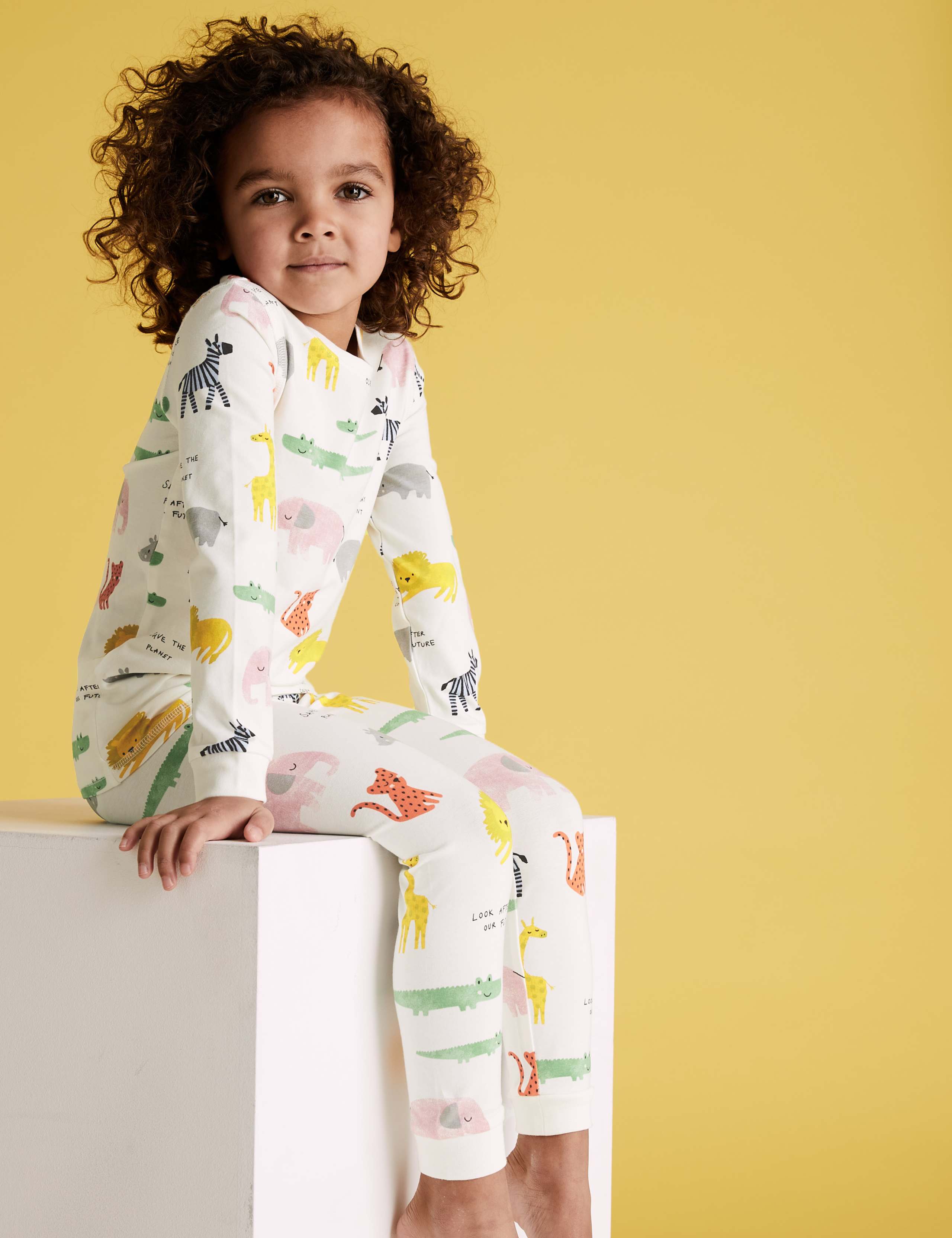 Cotton Animal Print Pyjama Set (1-7 Yrs) 1 of 4
