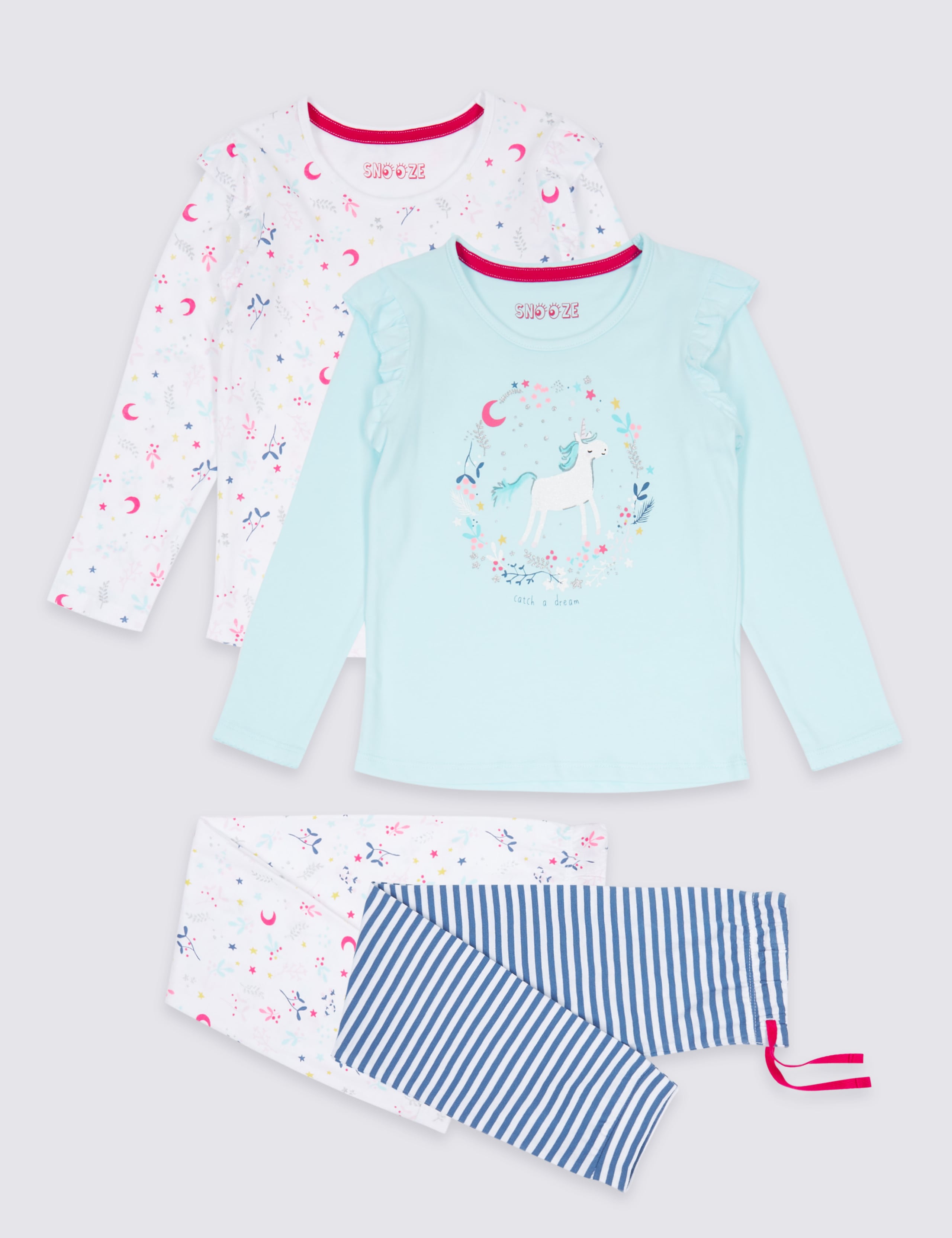 2 Pack Unicorn Bear Pyjamas (9 Months - 8 Years) 1 of 7