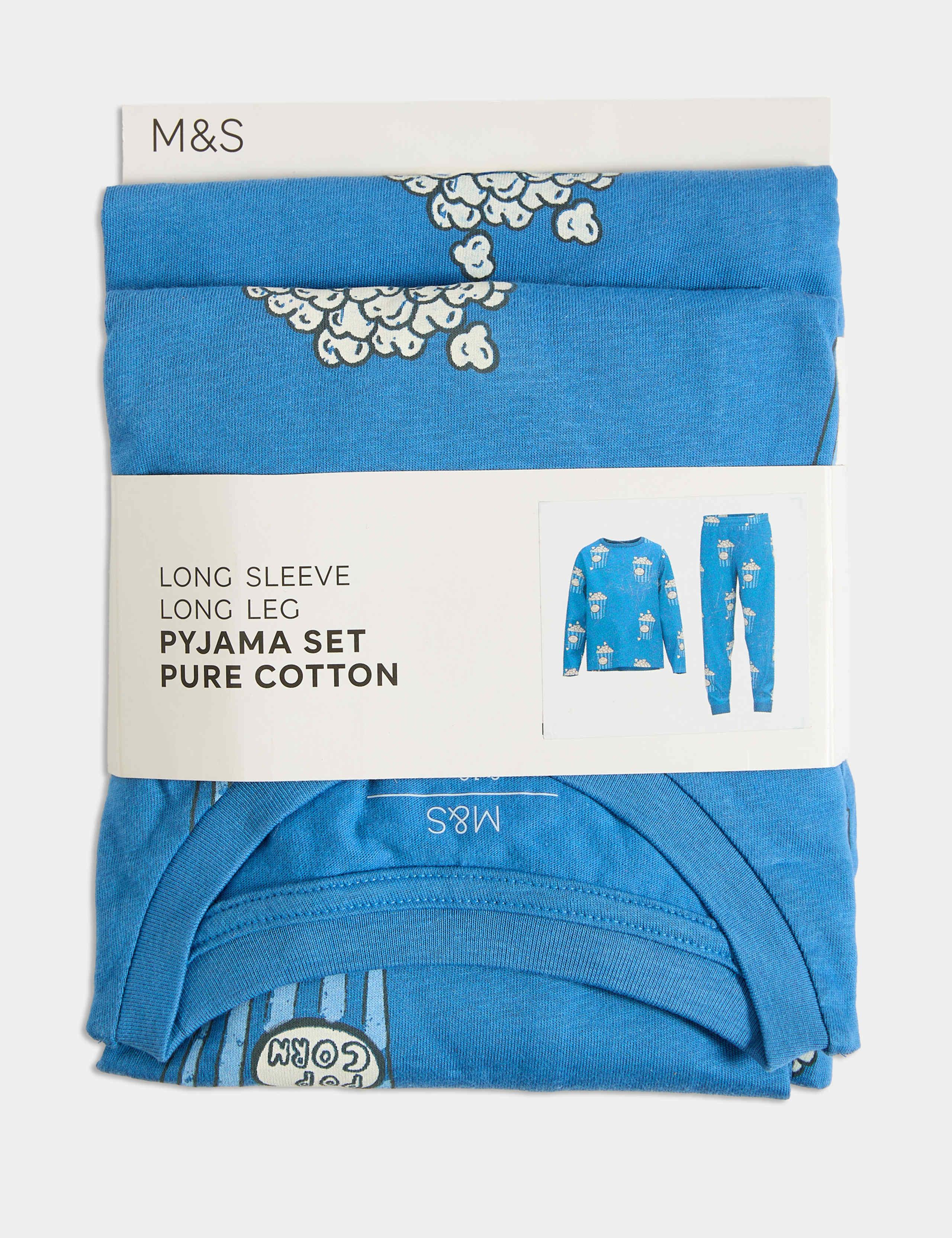 Pure Cotton Popcorn Print Pyjamas (3-16 Yrs) 2 of 2
