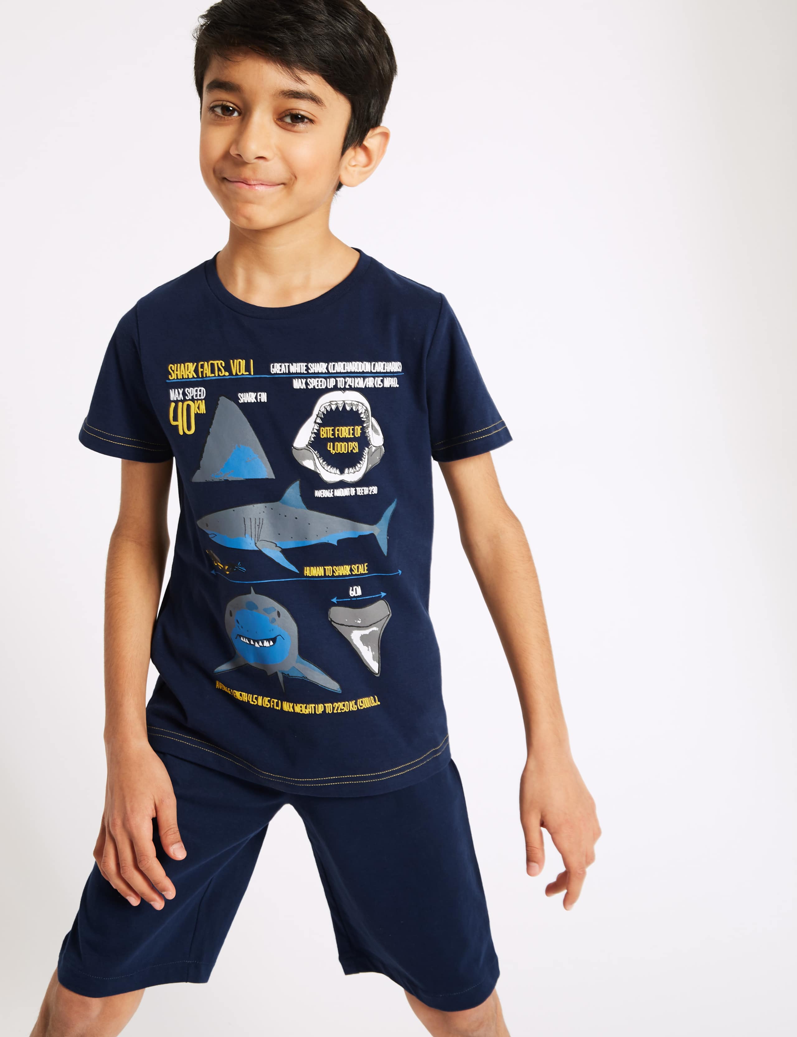 3 Pack Shark Pyjamas (3-16 Years) 3 of 6