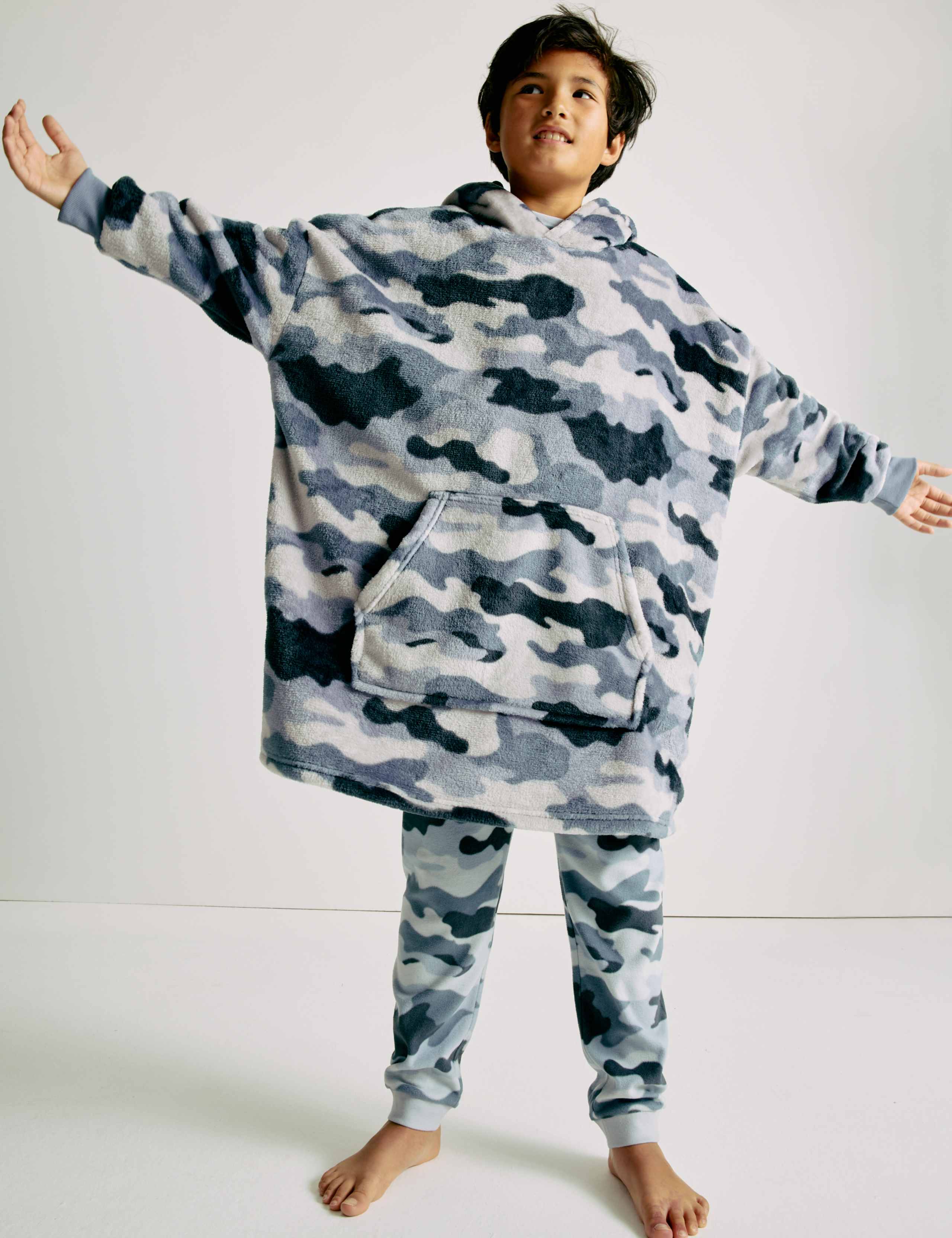 Fleece Camouflage Oversized Hoodie (3-16 Yrs) 1 of 3
