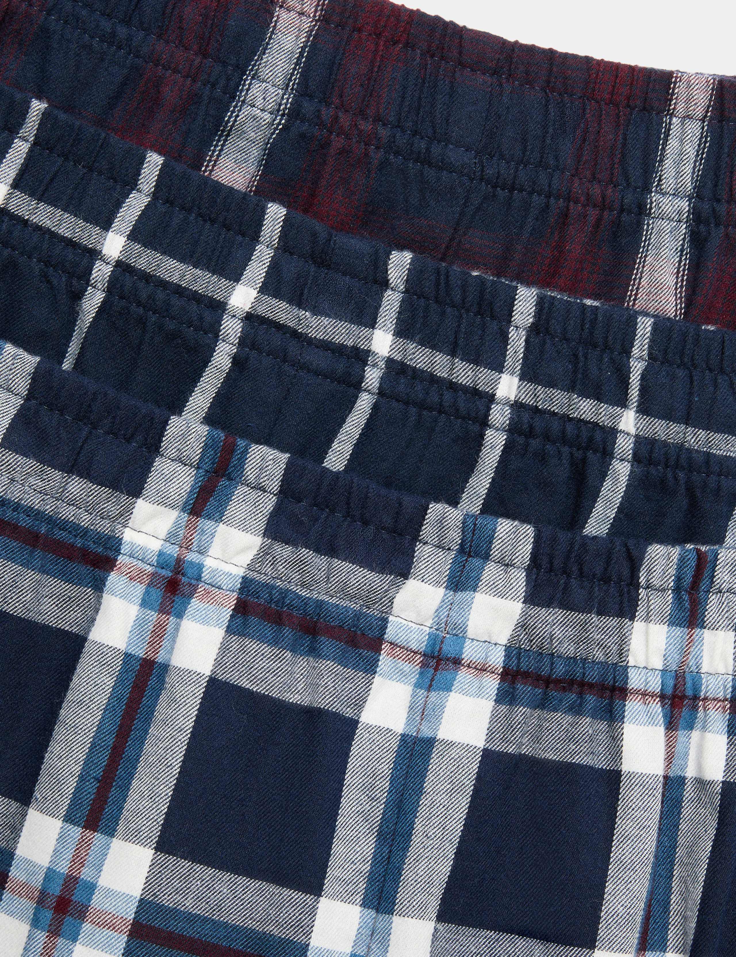 Checked 3 Pack Cotton Pyjama Set 3 of 3