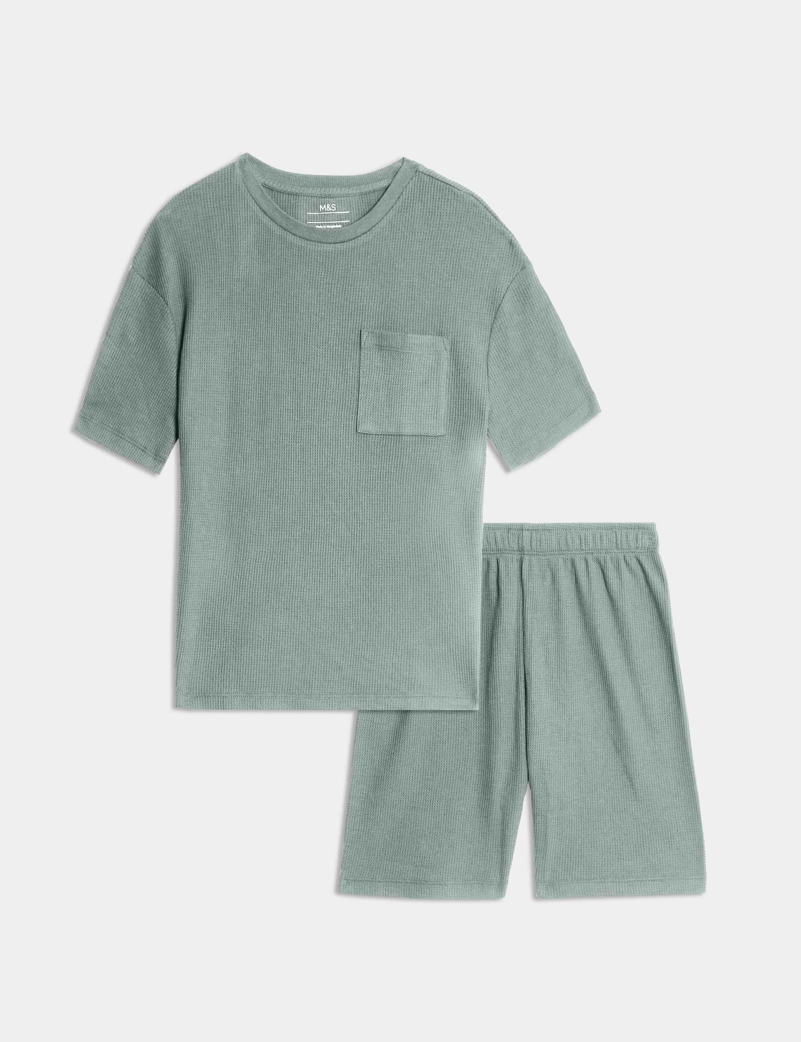 Cotton Blend Waffle Pyjamas (12 Mths-16 Yrs) 1 of 2