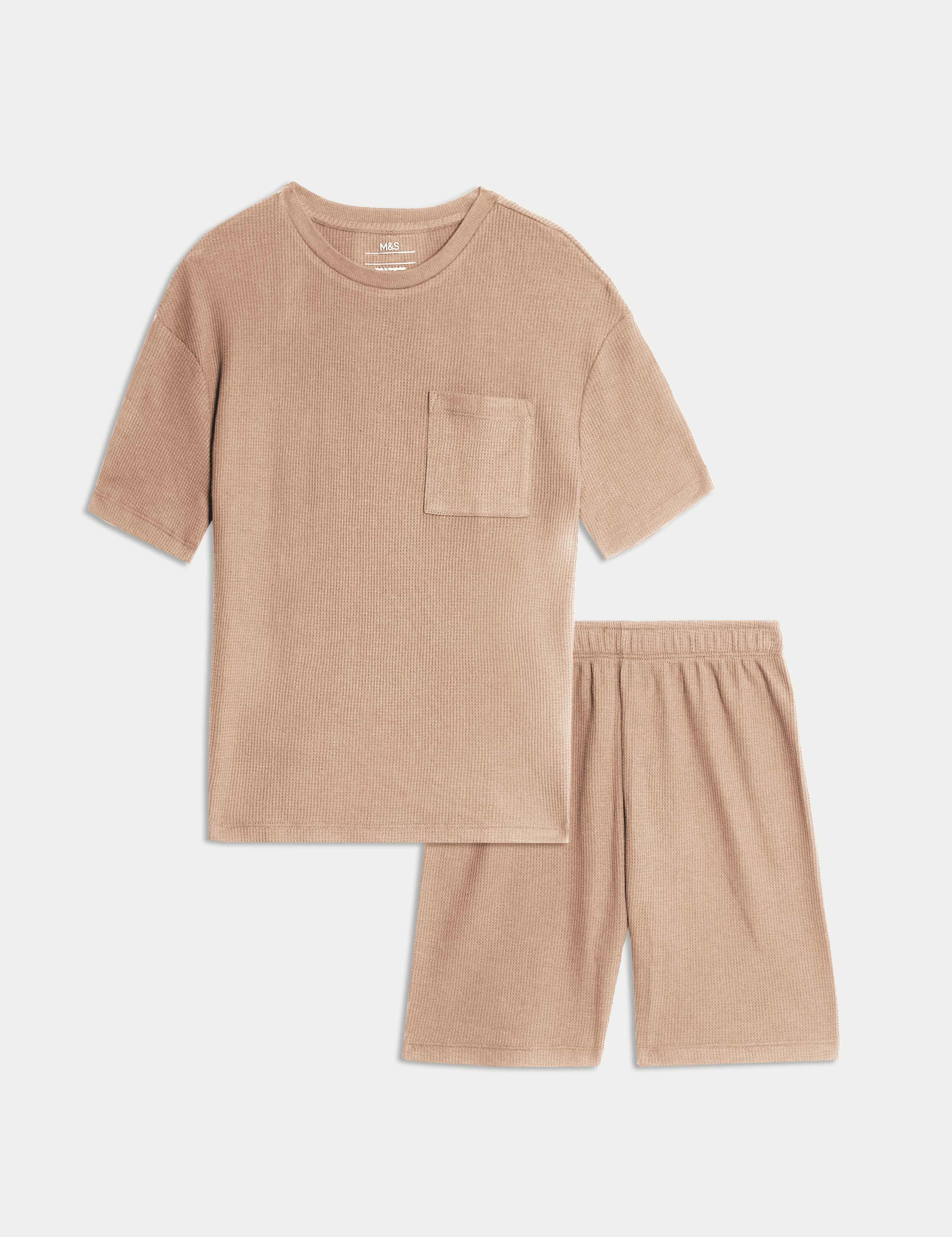 Cotton Blend Waffle Pyjamas (12 Mths-16 Yrs) 1 of 2