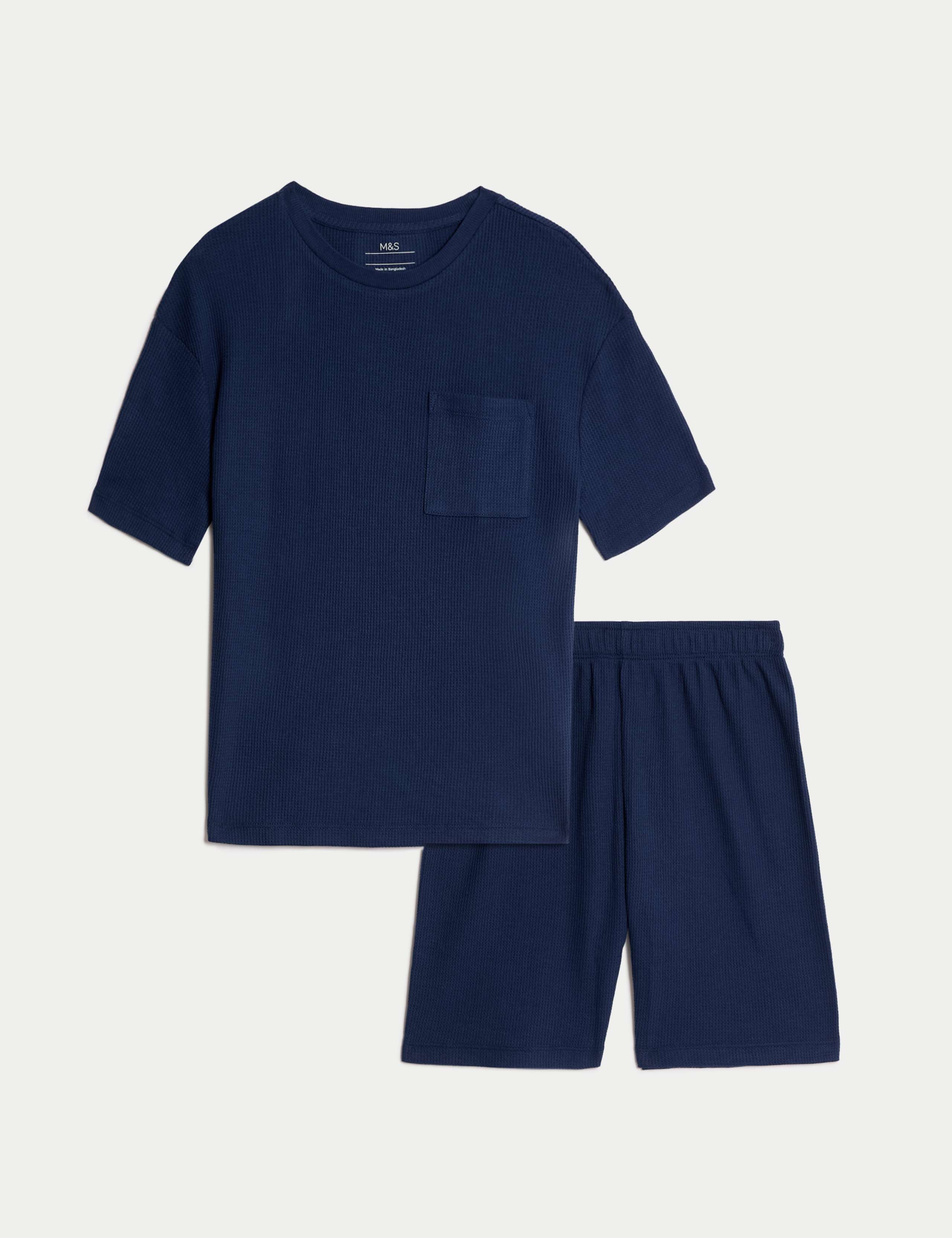 Cotton Blend Waffle Pyjamas (12 Mths-16 Yrs) 1 of 2
