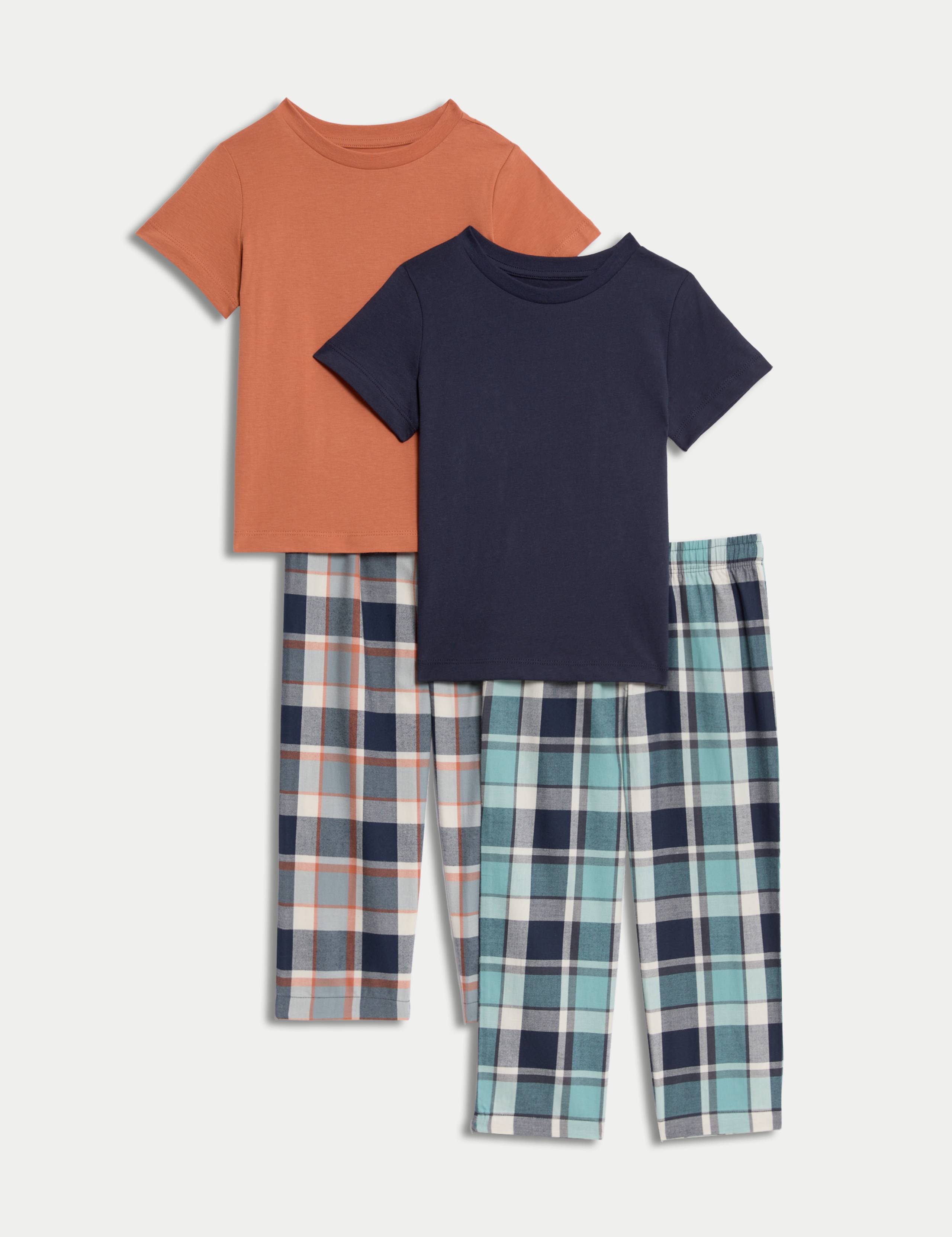 2 Pack Pure Cotton Pyjama Sets (3-16 Yrs) 1 of 1