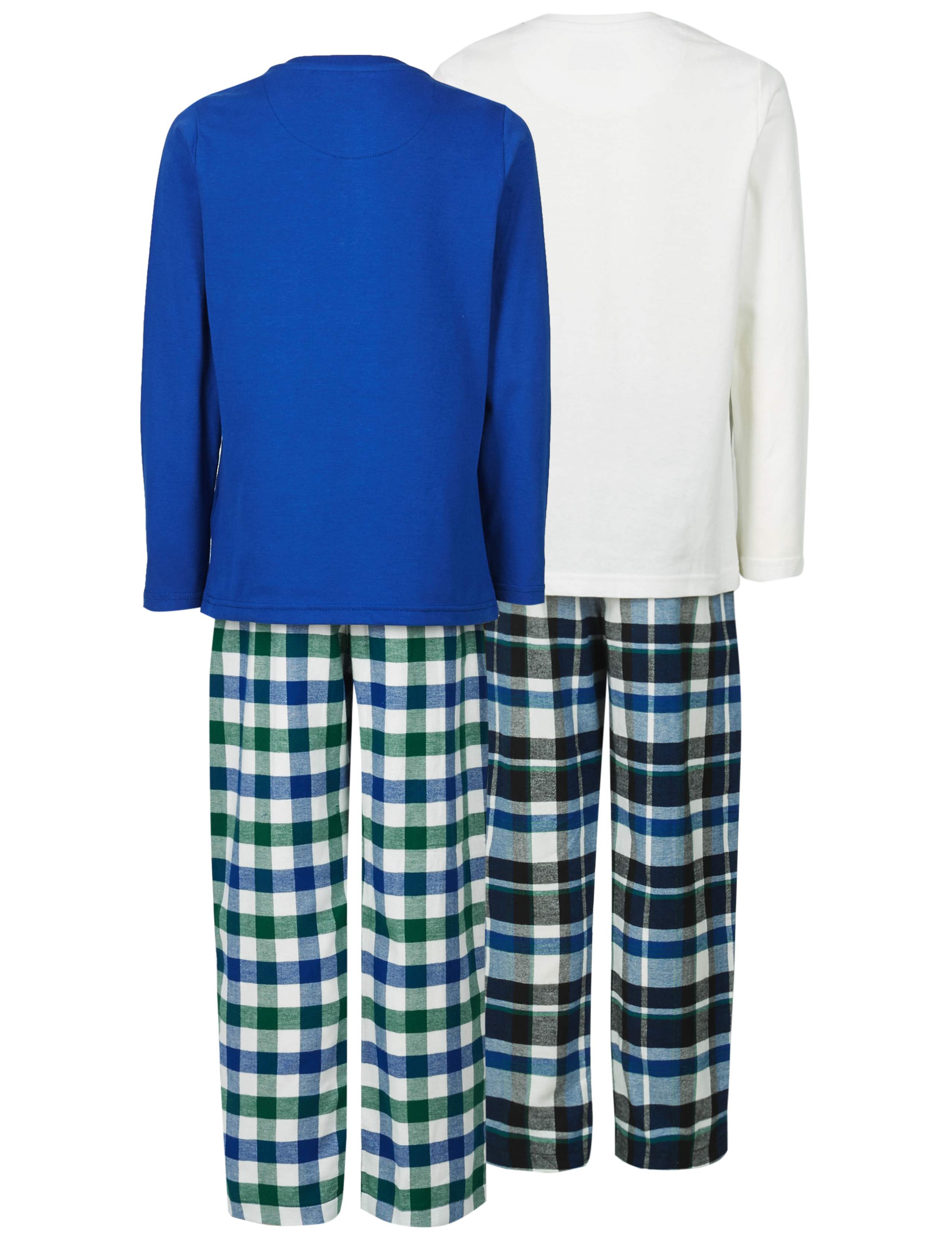 2 Pack Placket Checked Pyjamas (3-16 Years) 8 of 8