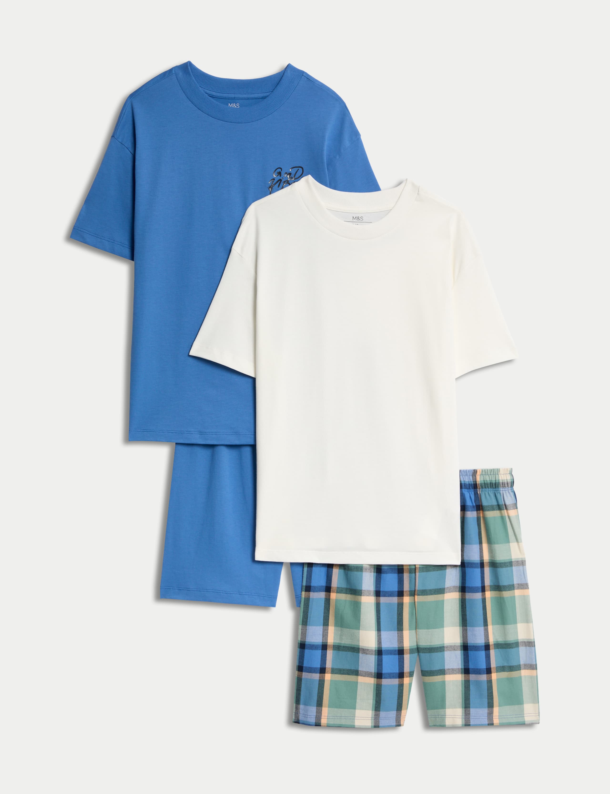 2 Pack Pure Cotton Pyjama Sets (6-16 Yrs) 1 of 1