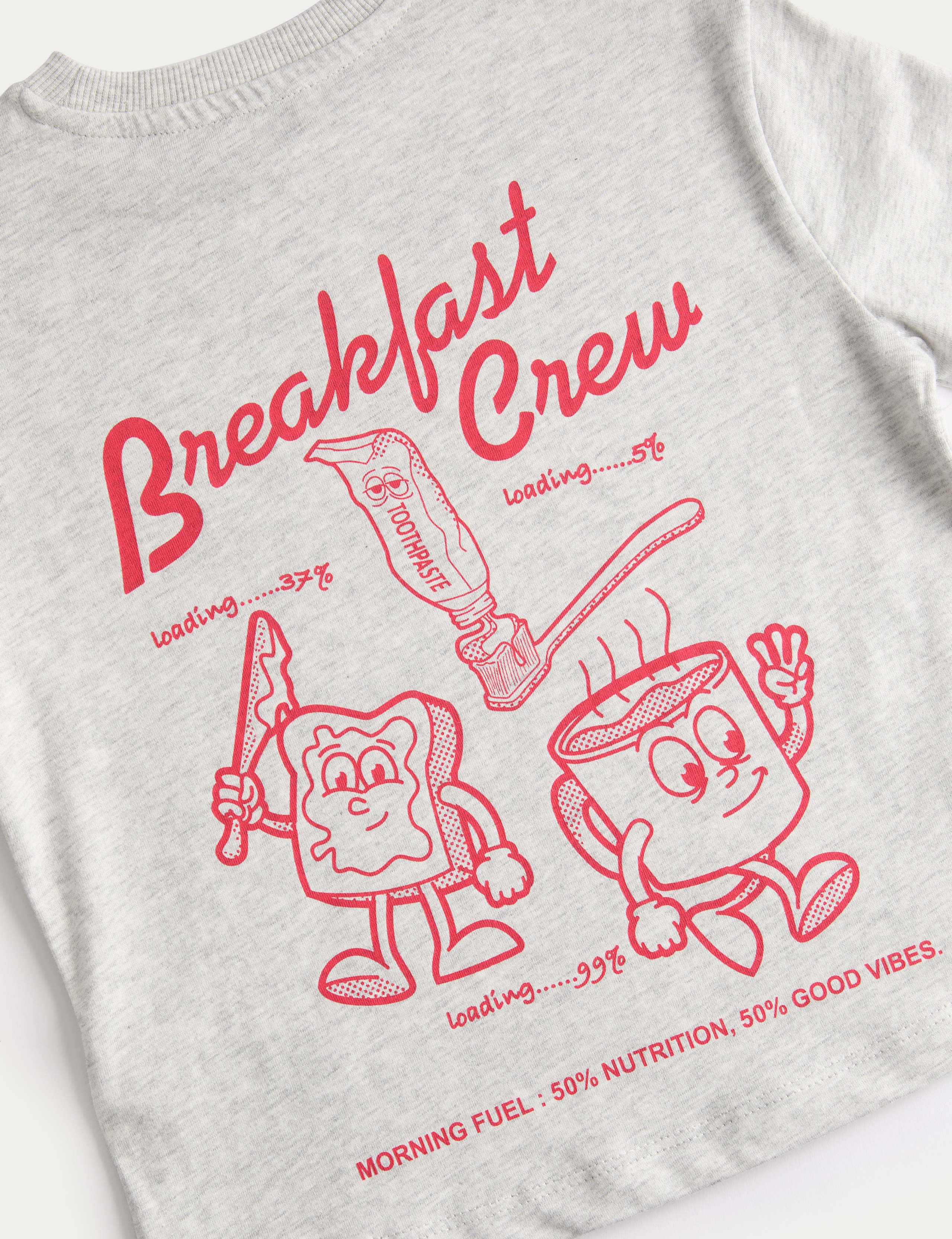 Pure Cotton Breakfast Graphic Pyjamas (3-16 Yrs) 3 of 3