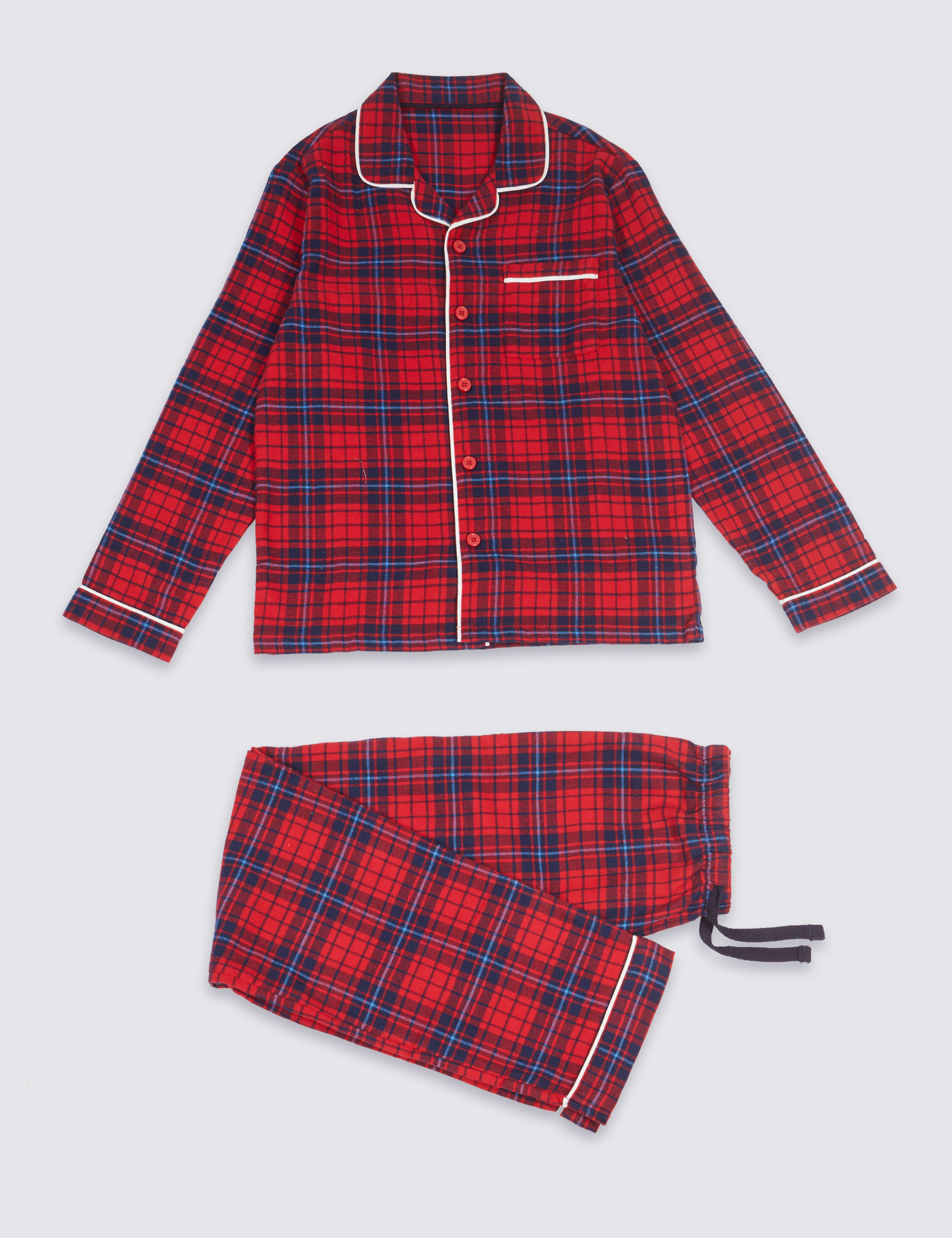 Pure Cotton Checked Pyjamas (1-16 Years) 2 of 7