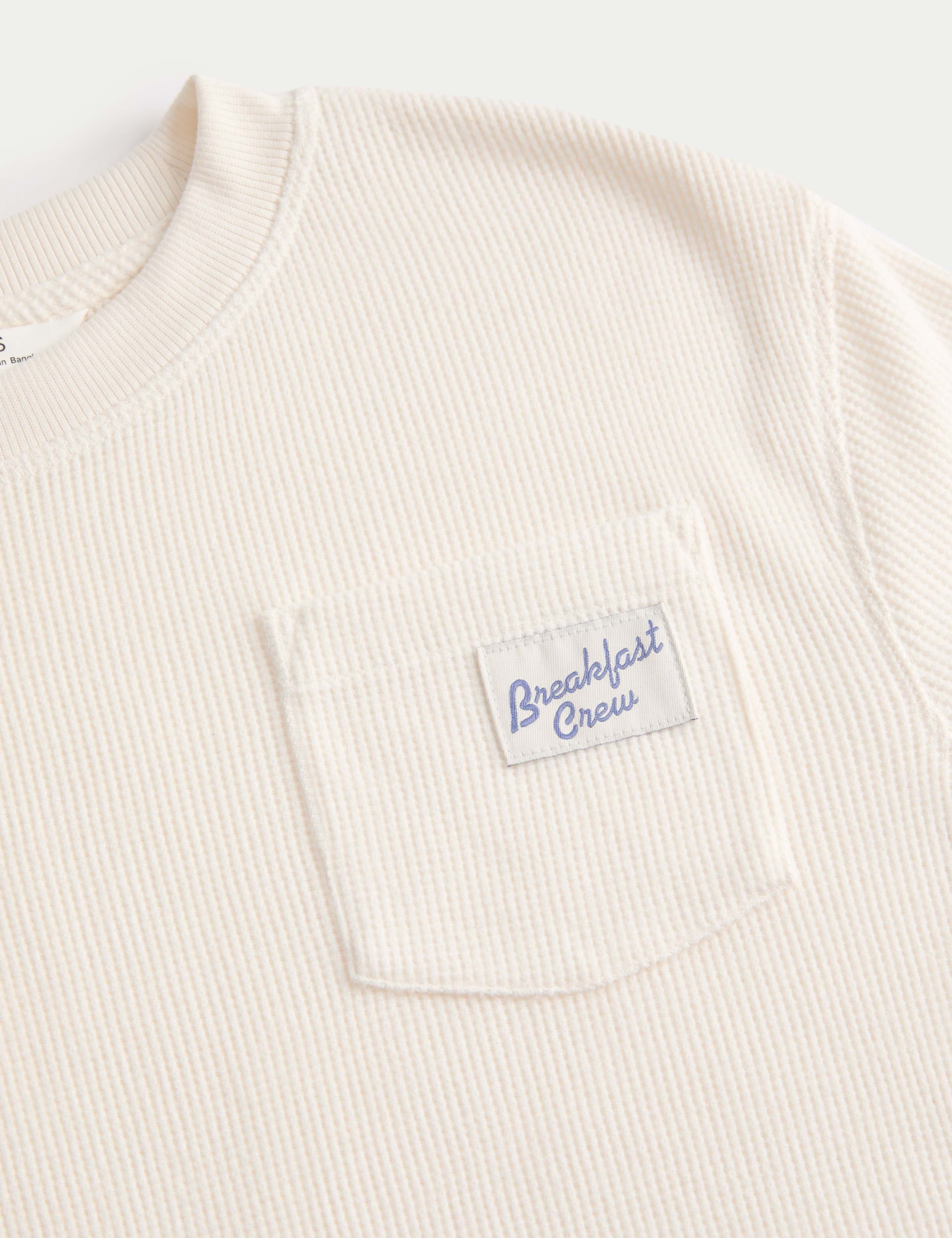 Waffle Breakfast Crew Slogan Pyjama Top (6-16 Yrs) 2 of 2