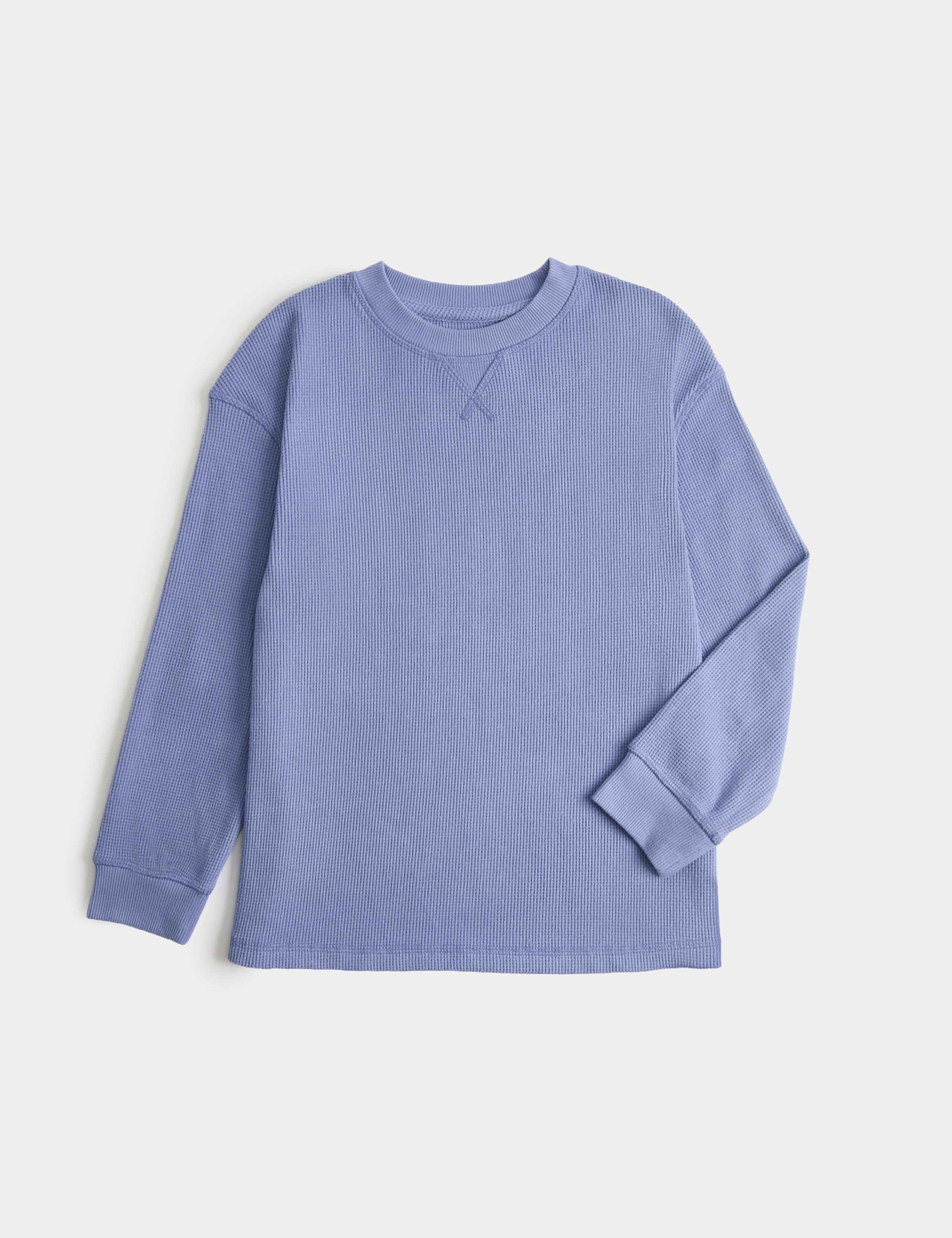 Waffle Crew Neck Jumper (6-16 Yrs) 1 of 1