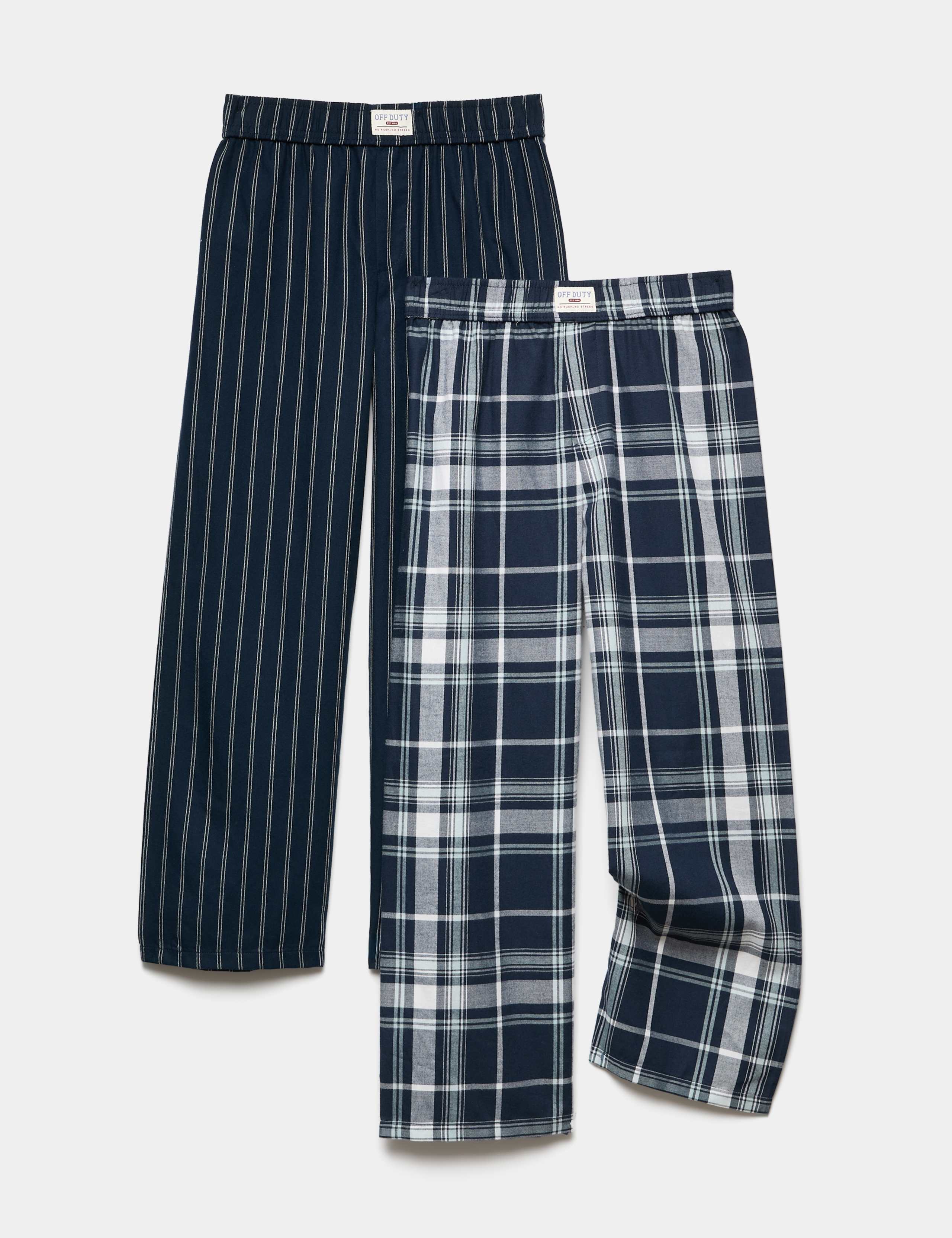 2 Pack Pure Cotton Woven Pyjama Bottoms (6-16 Yrs) 1 of 1
