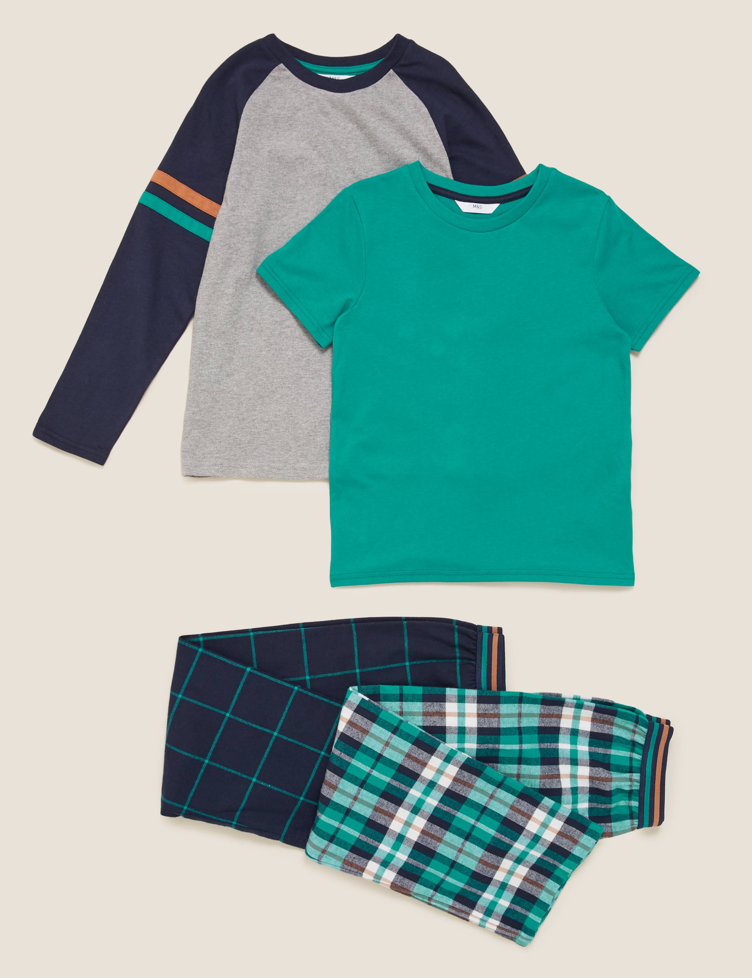 2pk Pure Cotton Pyjama Set (6-16 Yrs) 1 of 1