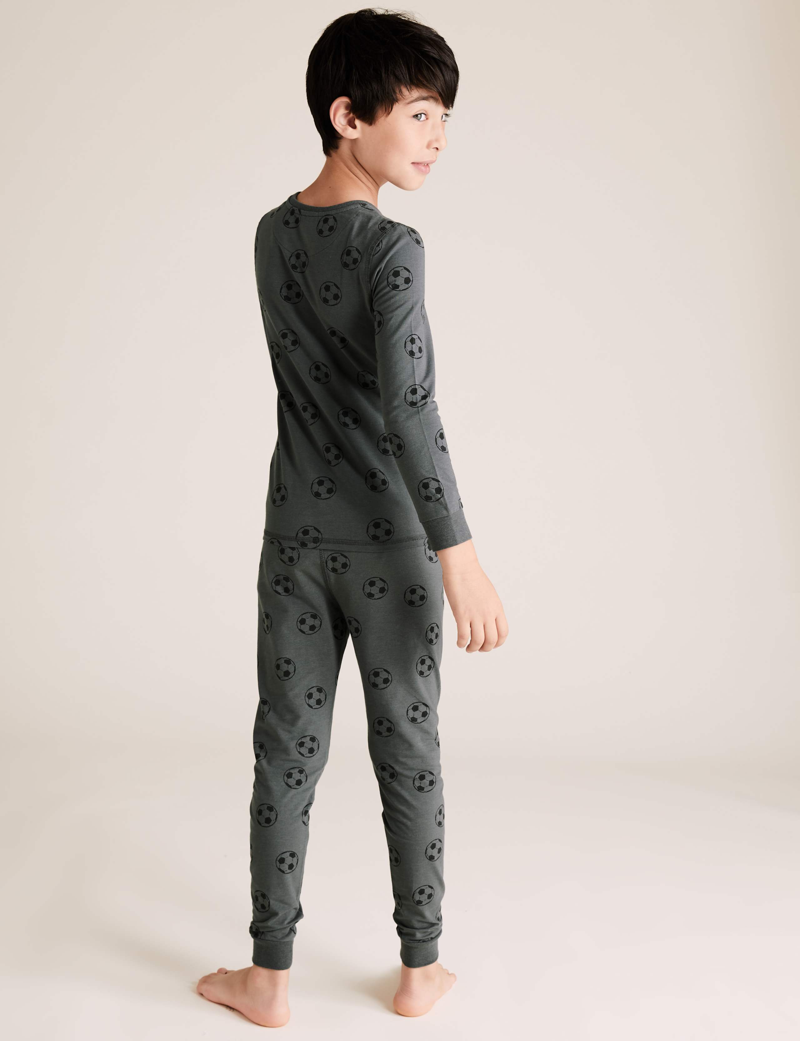 Cotton Football Print Pyjama Set (7-16 Yrs) 3 of 4