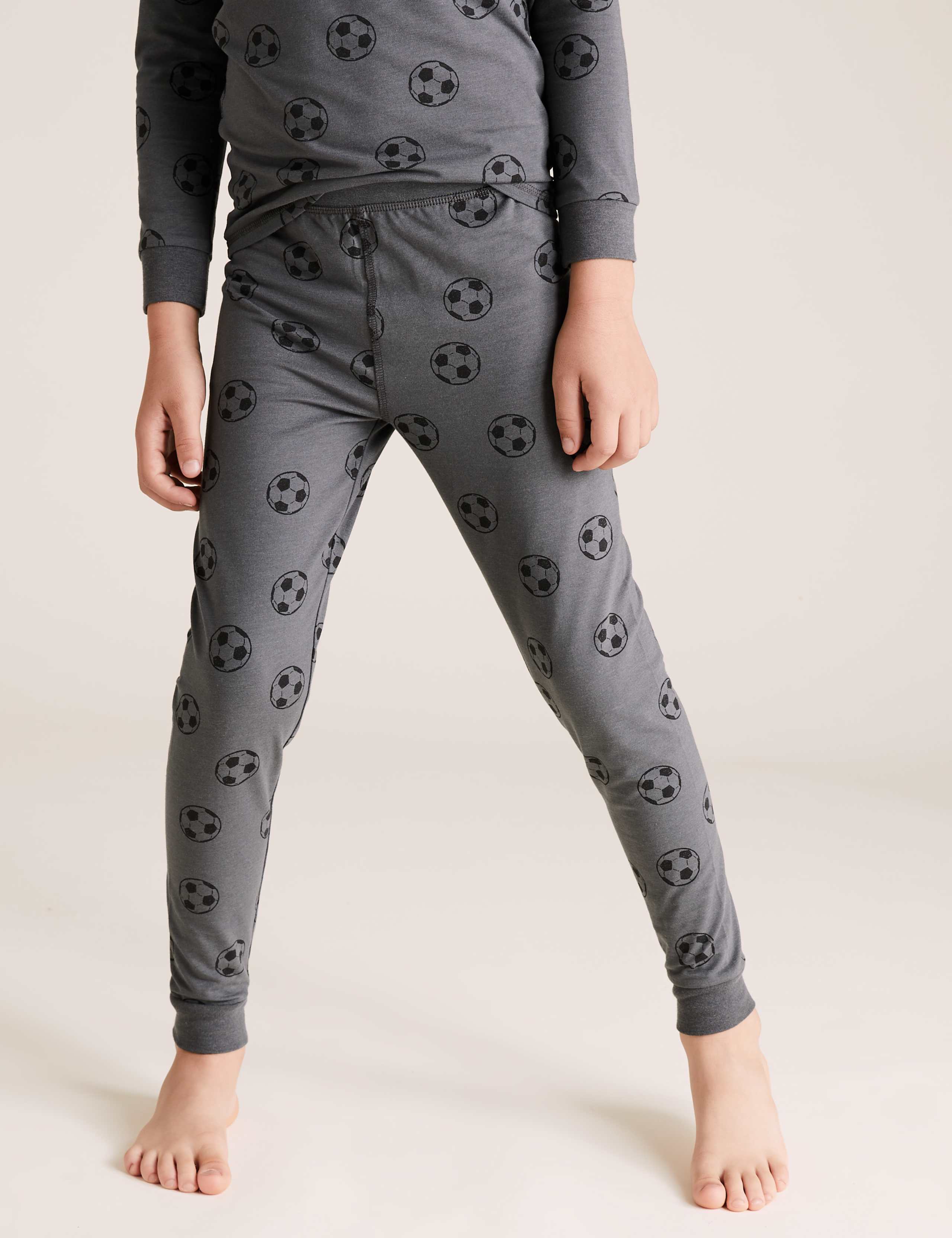 Cotton Football Print Pyjama Set (7-16 Yrs) 4 of 4