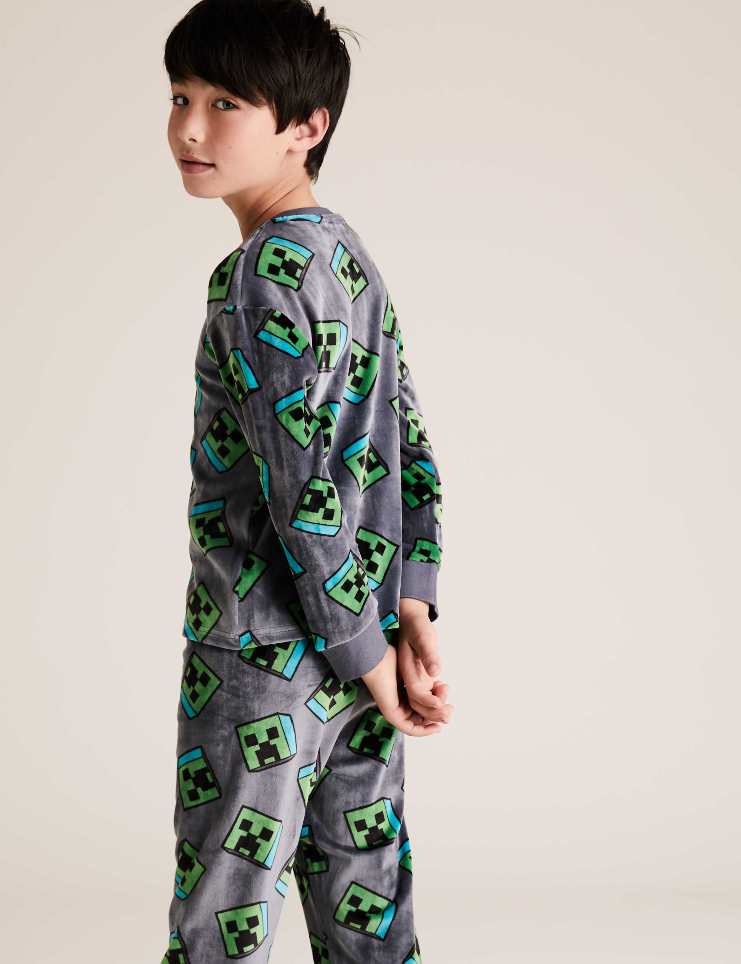 Velour Minecraft™ Pyjama Set (3-16 Yrs) 3 of 4
