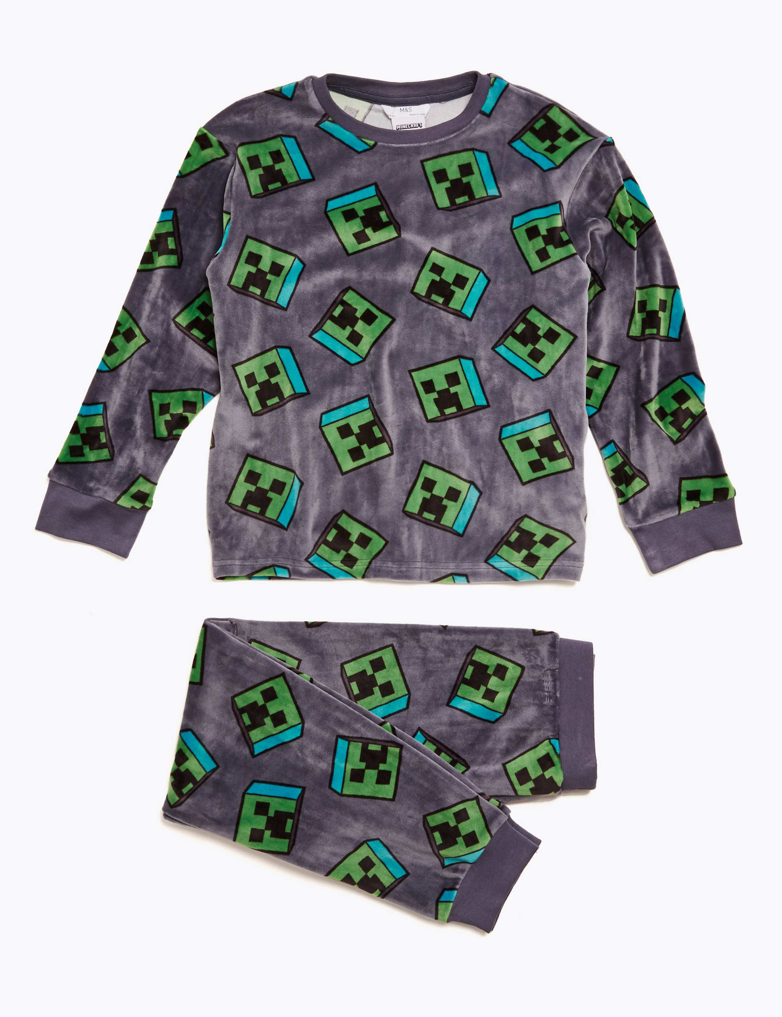 Velour Minecraft™ Pyjama Set (3-16 Yrs) 2 of 4