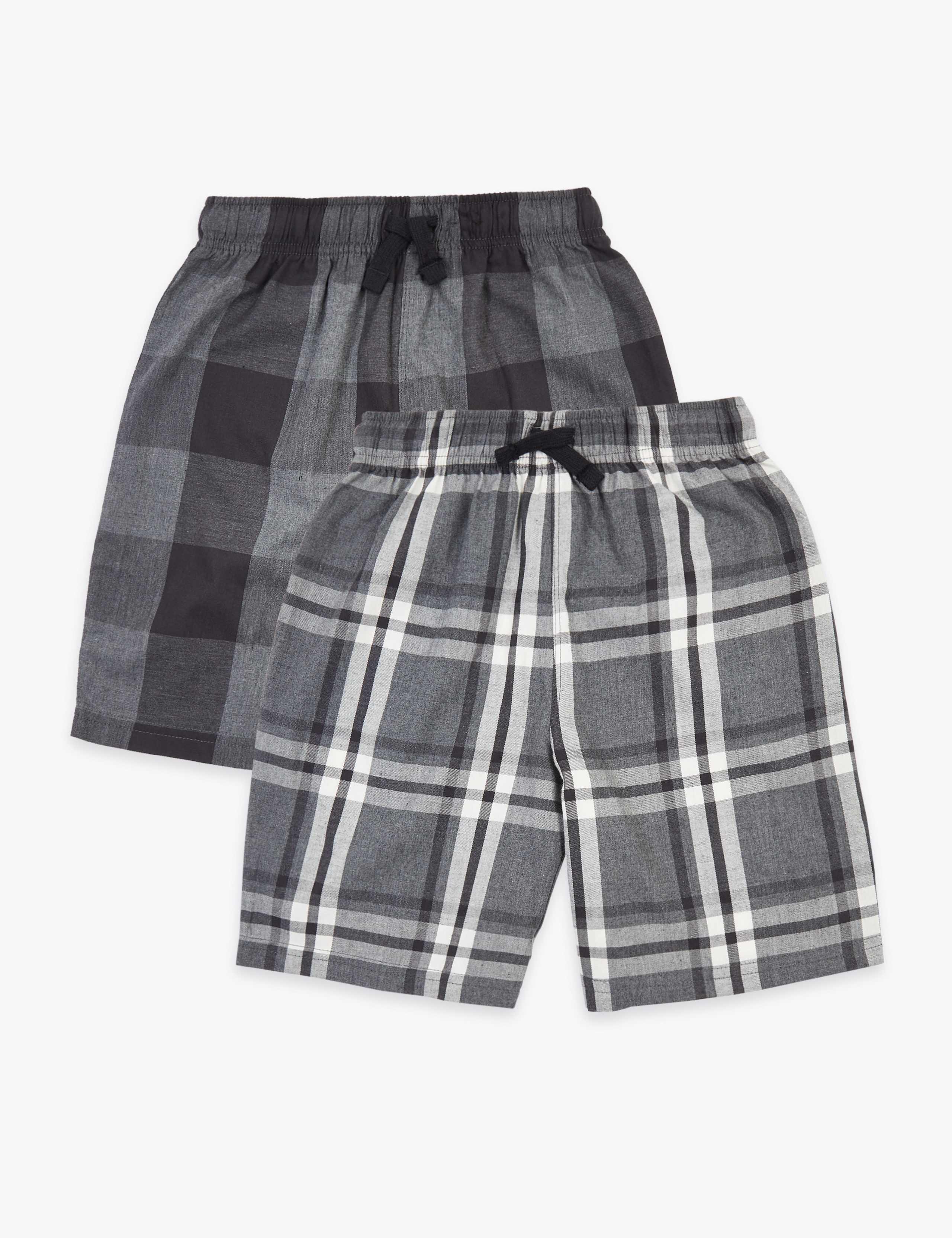 2 Pack Cotton Checked Pyjama Shorts (6-16 Yrs) 2 of 5