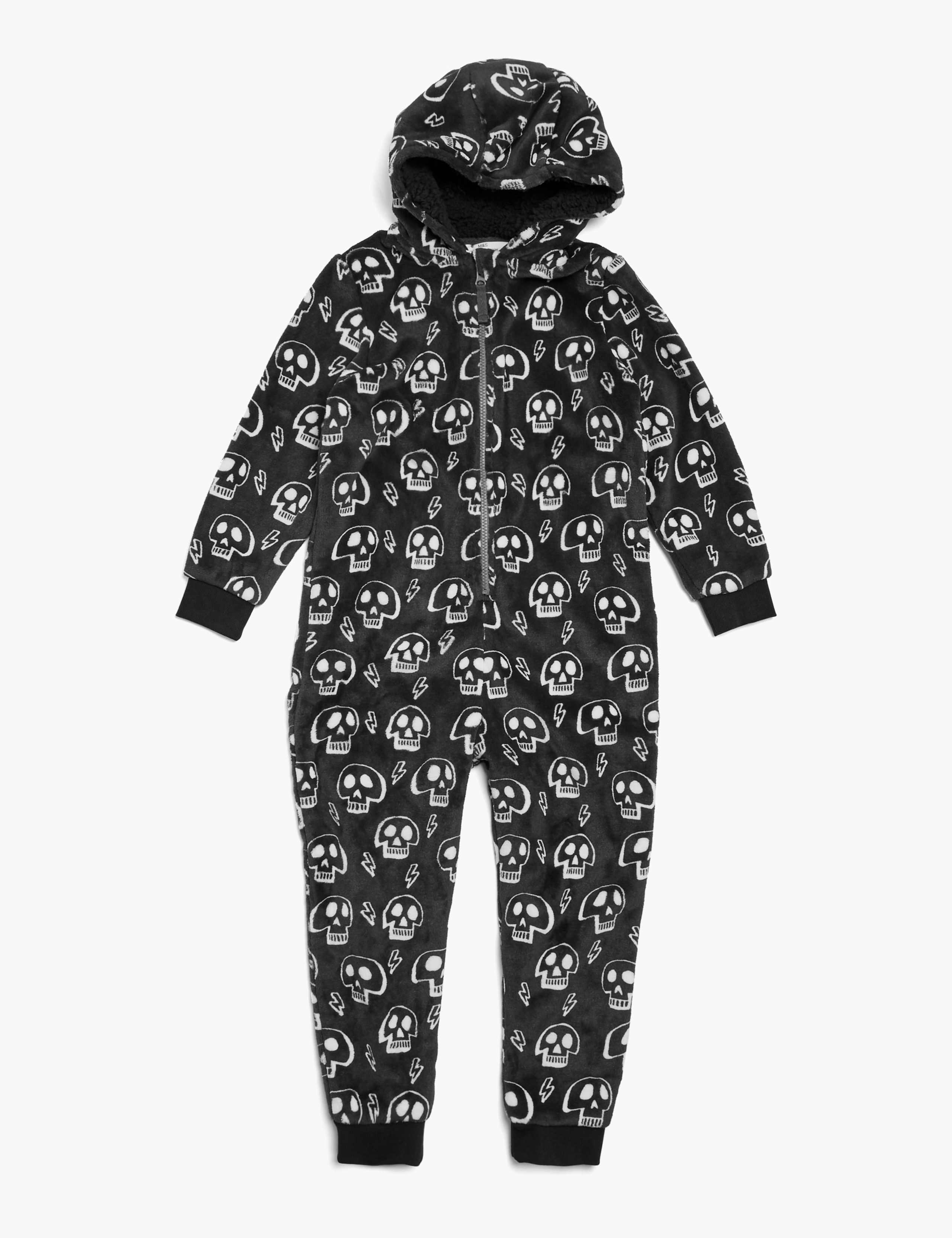 Fleece Skull Print Onesie (6-16 Yrs) 2 of 4