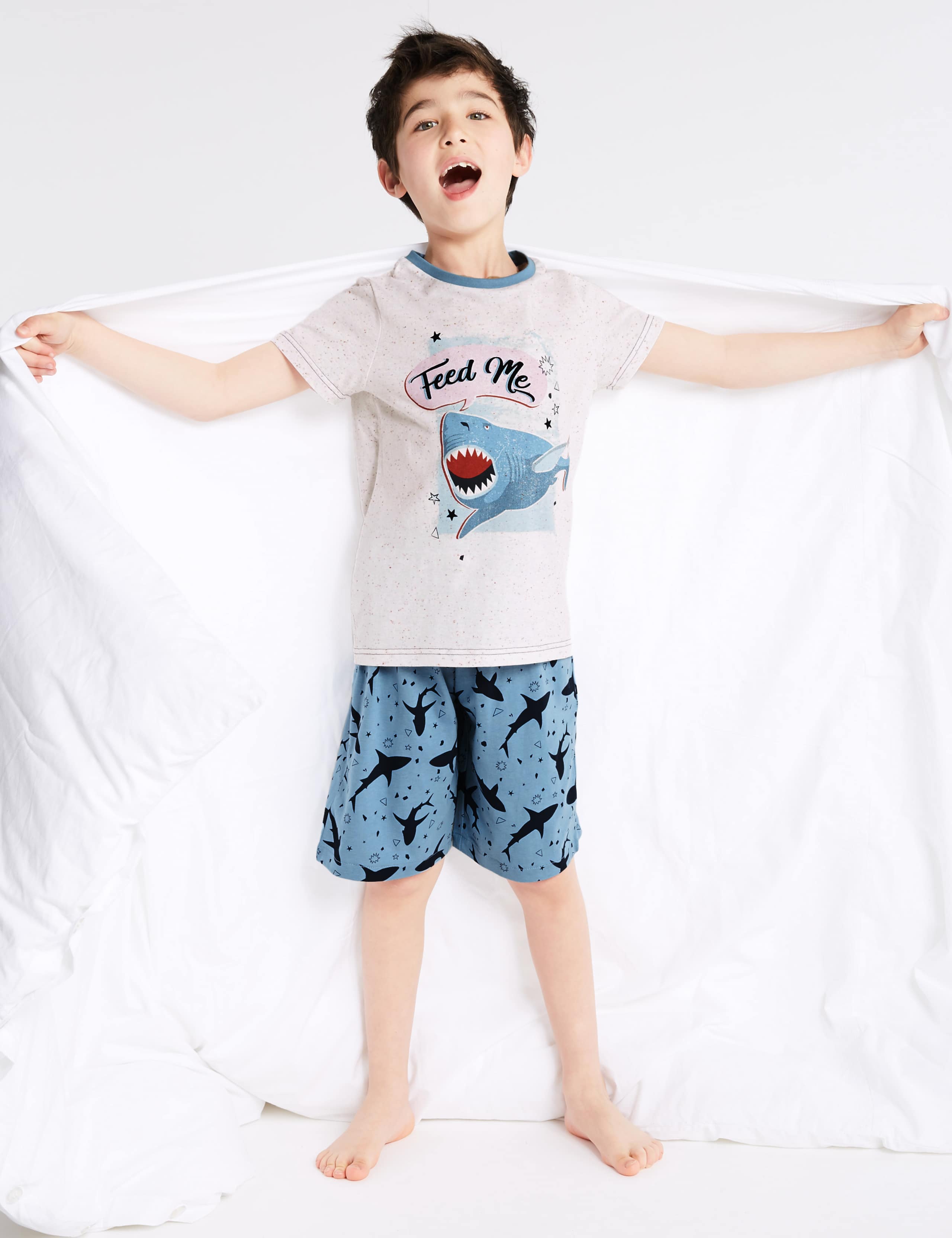 Shark Short Pyjamas (3-16 Years) 1 of 3