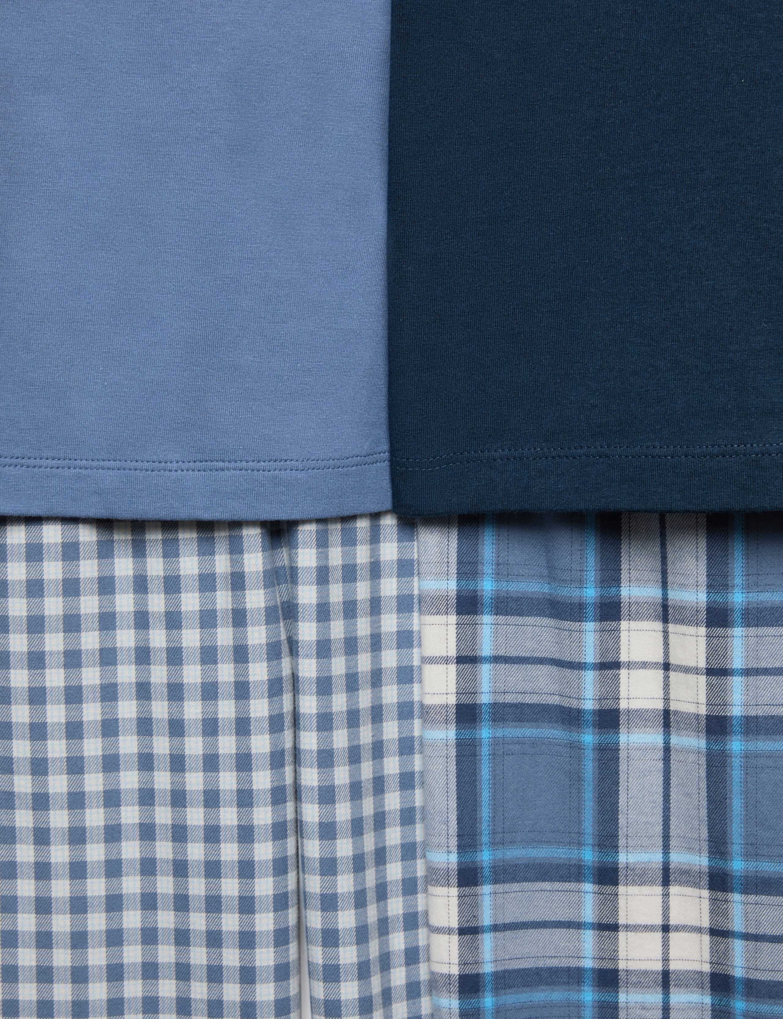 2 Pack Checked & Striped Pyjama Sets (6-16 Yrs) 2 of 3