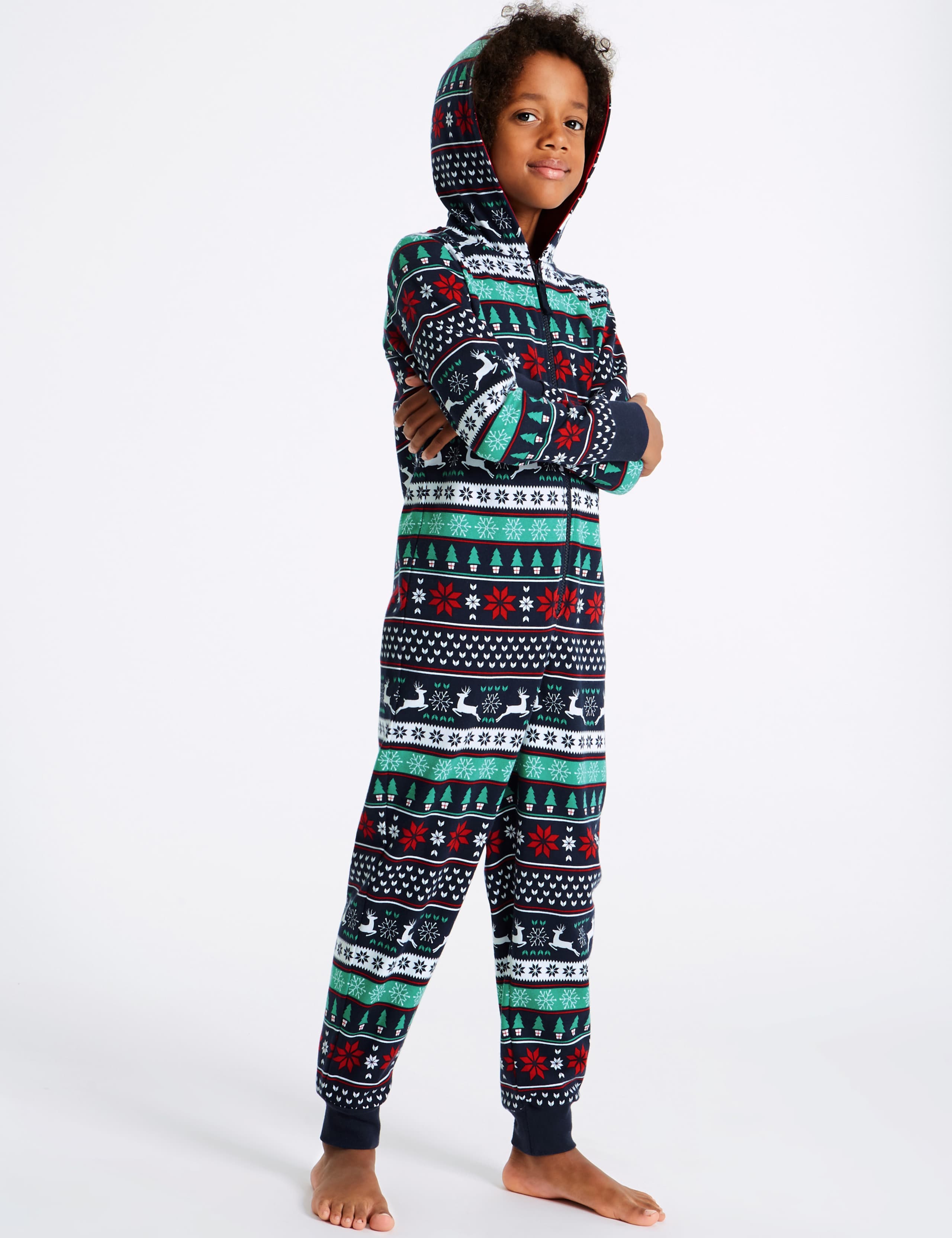 Pure Cotton Fairisle Onesie (1-16 Years) 1 of 5