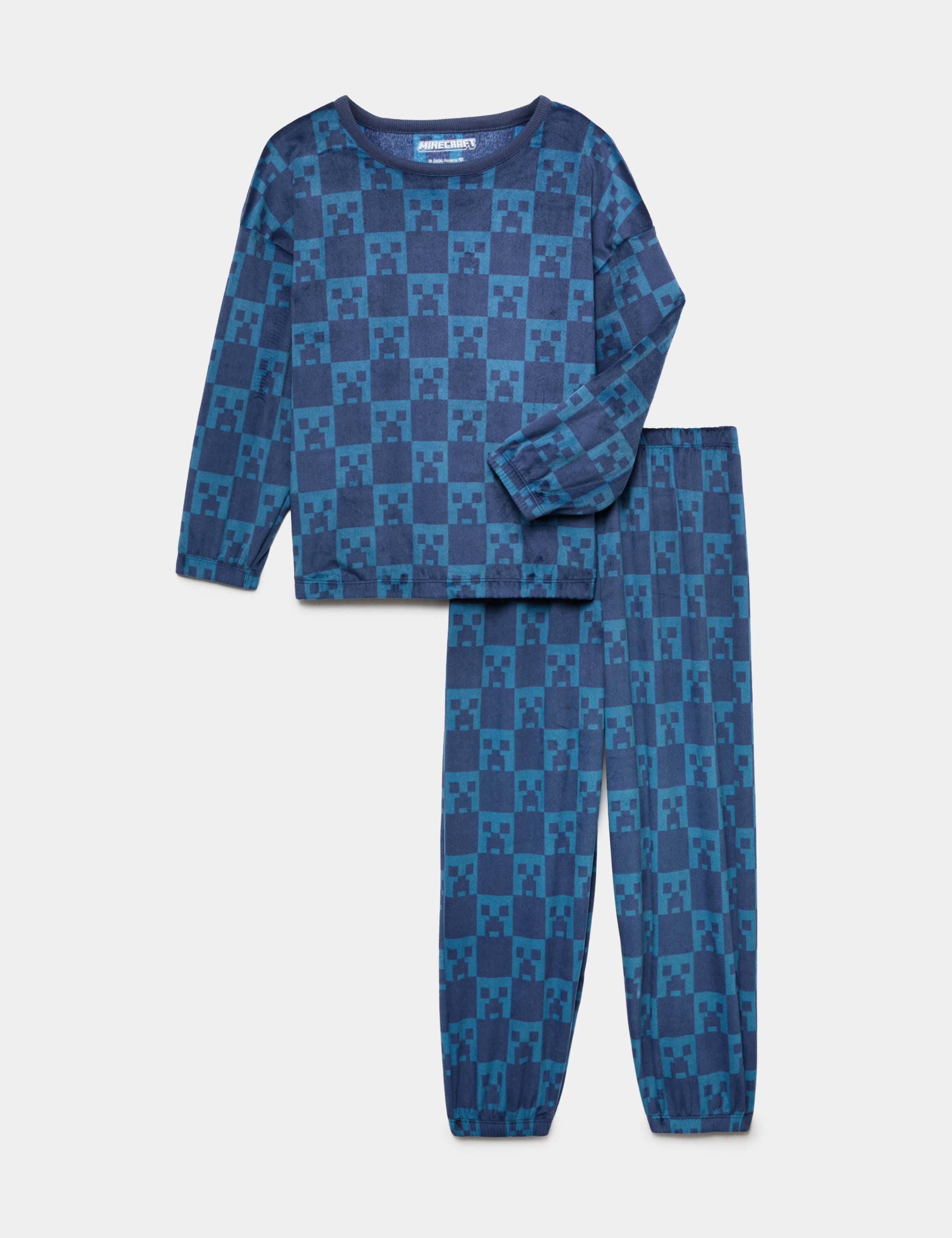 Minecraft™ Velour Pyjamas (3-16 Yrs) 1 of 1