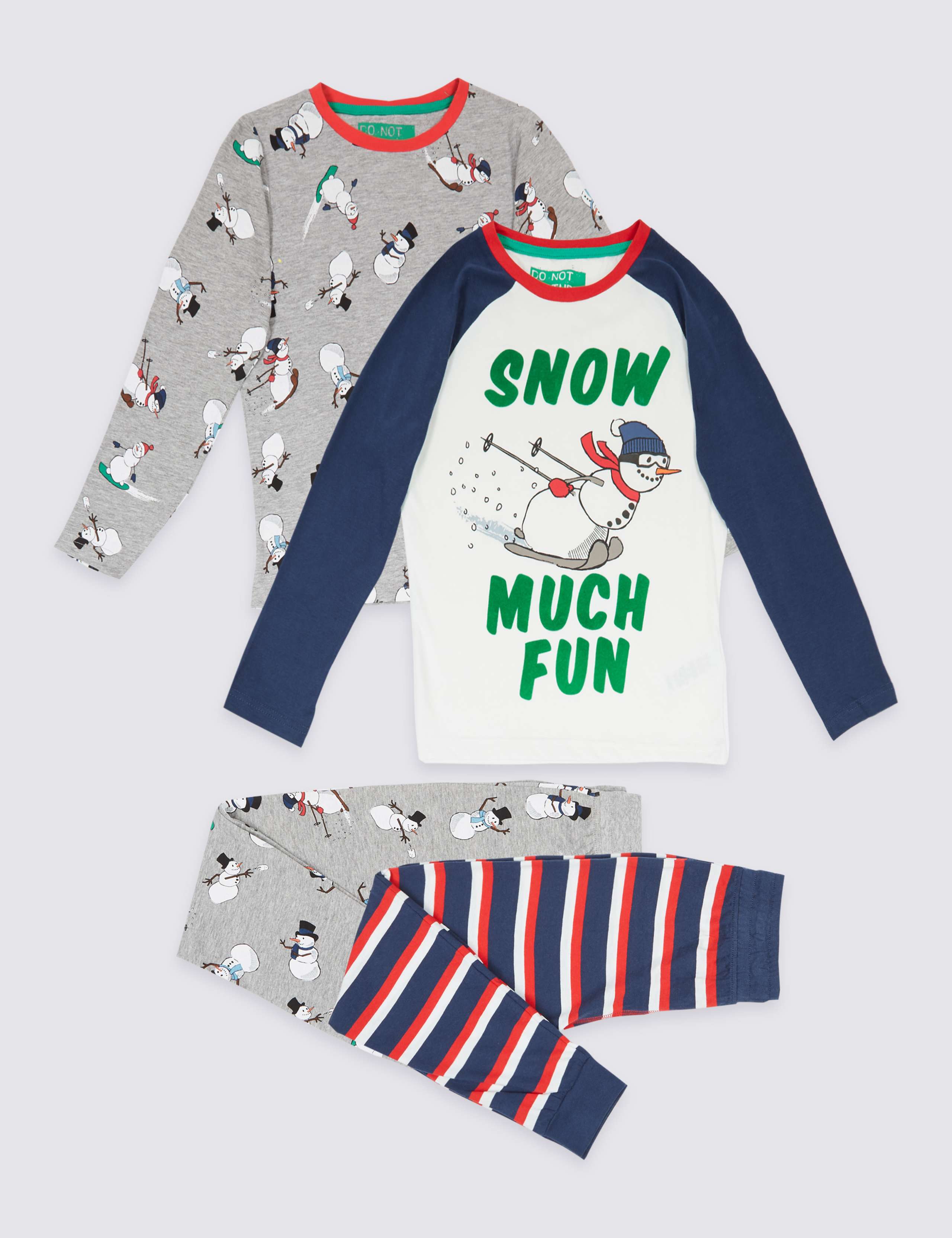 2 Pack Printed Pyjamas (3-16 Years) 1 of 8