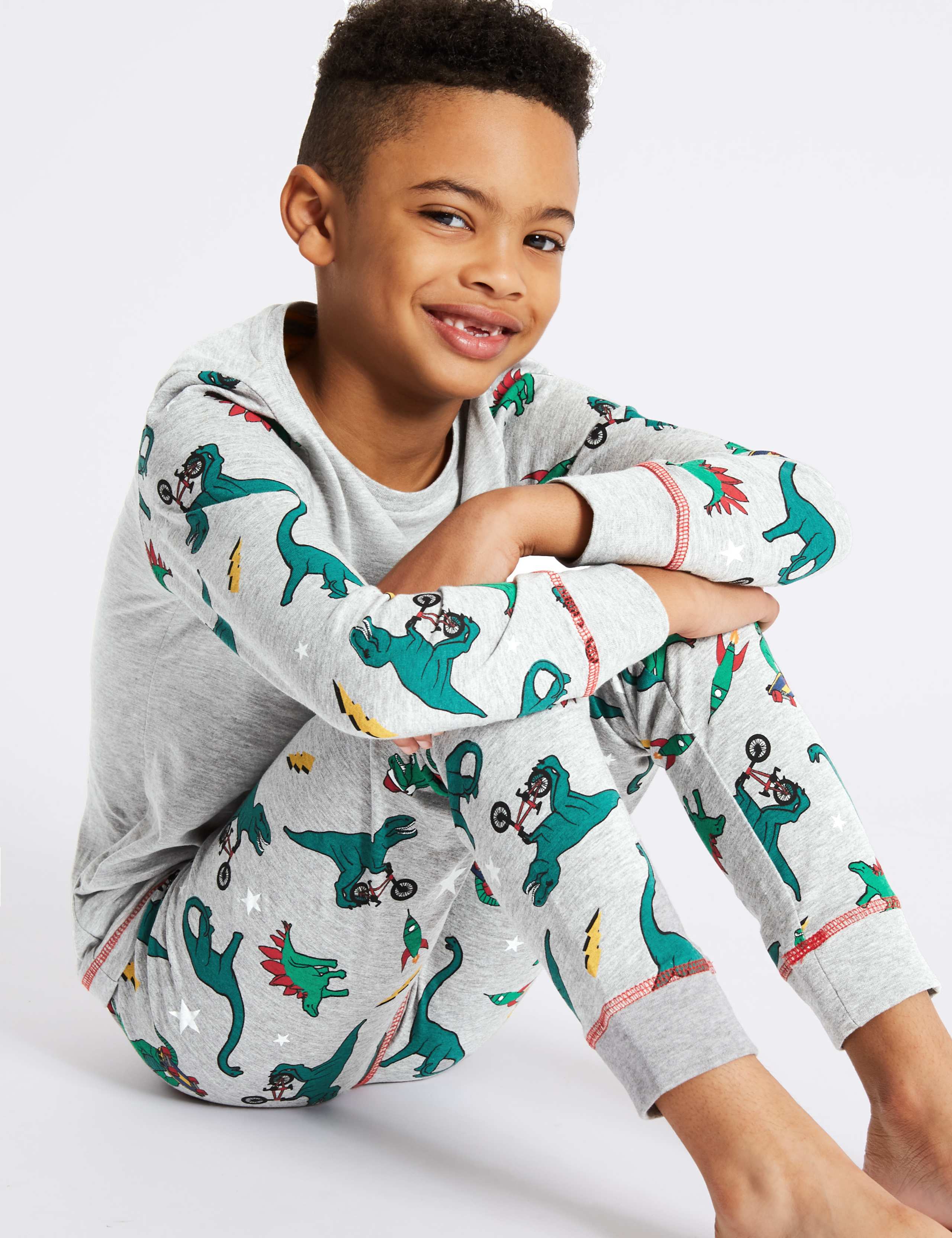 3 Pack Cotton Pyjamas (3-16 Years) 4 of 9