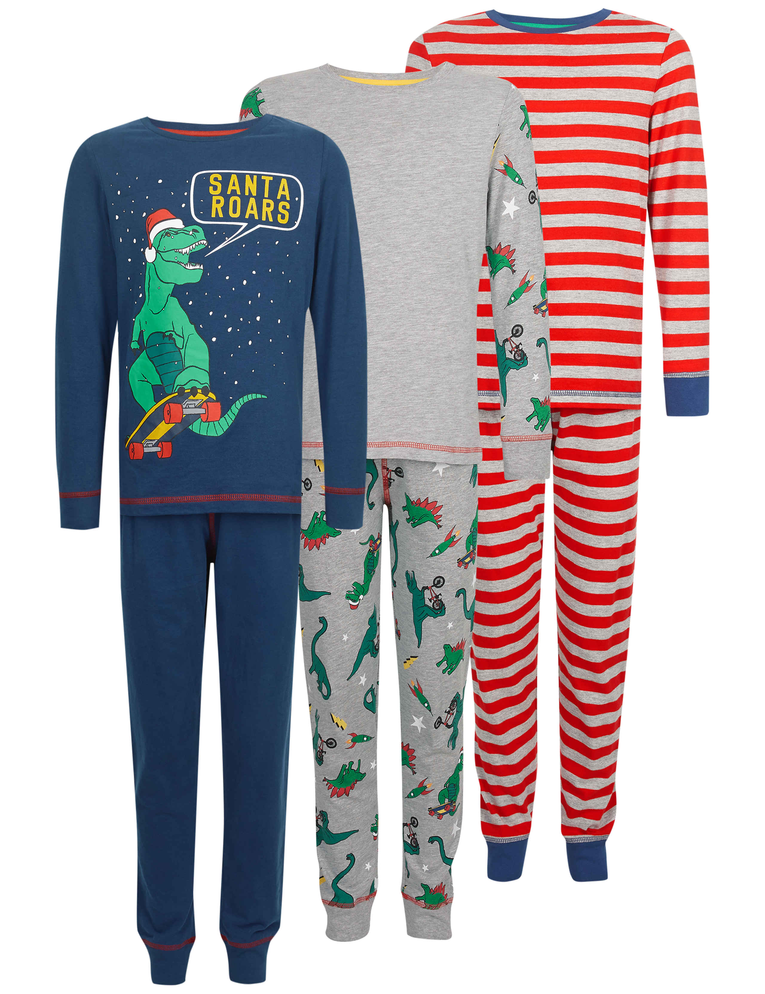 3 Pack Cotton Pyjamas (3-16 Years) 8 of 9