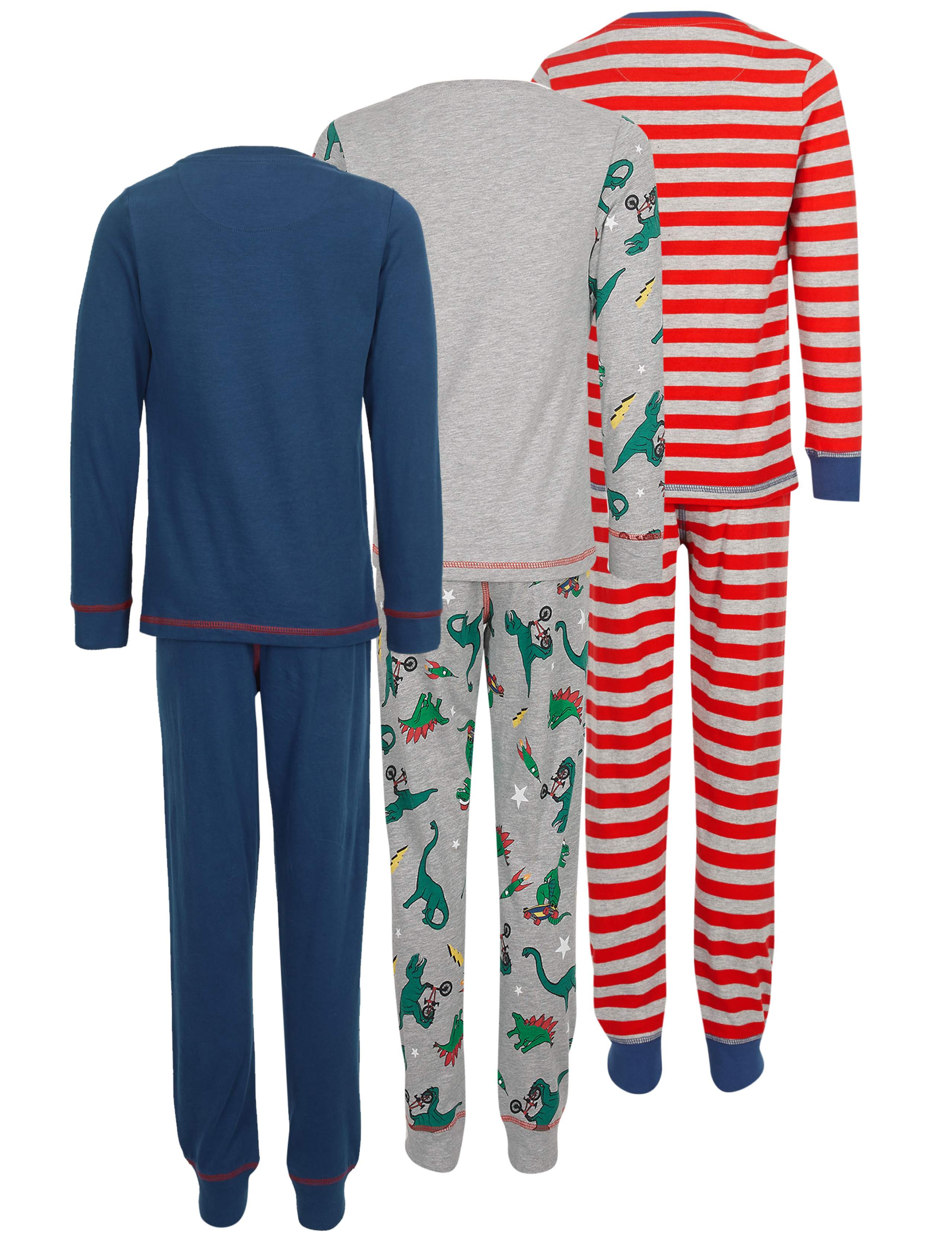 3 Pack Cotton Pyjamas (3-16 Years) 9 of 9