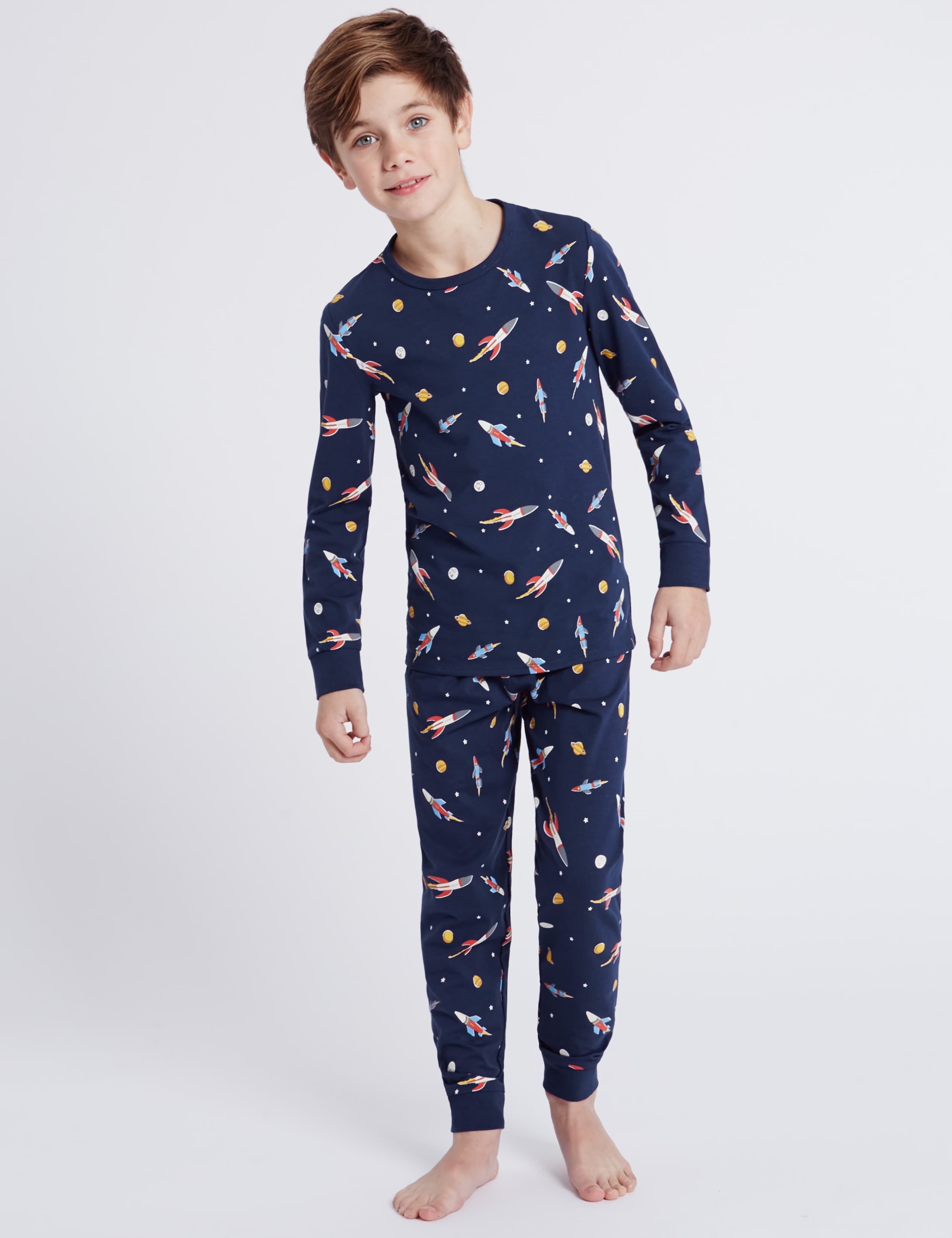 All Over Rocket Print Pyjamas (1-16 Years) 1 of 6