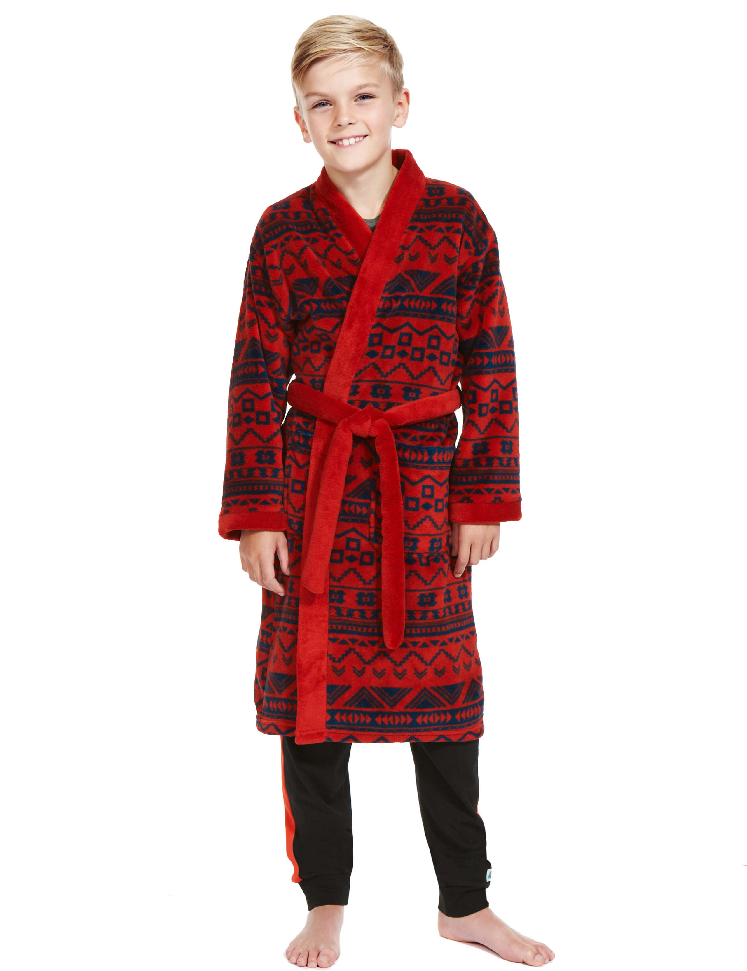 Waist Tie Fair Isle Dressing Gown with StayNEW™ 1 of 5