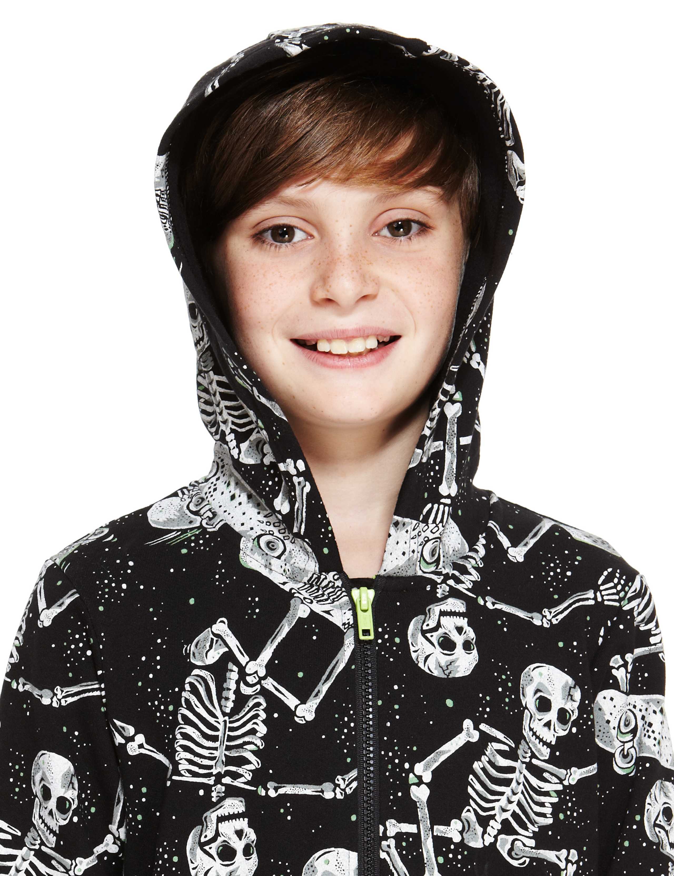 Hooded Skeleton Print Sweat All-in-One 5 of 5