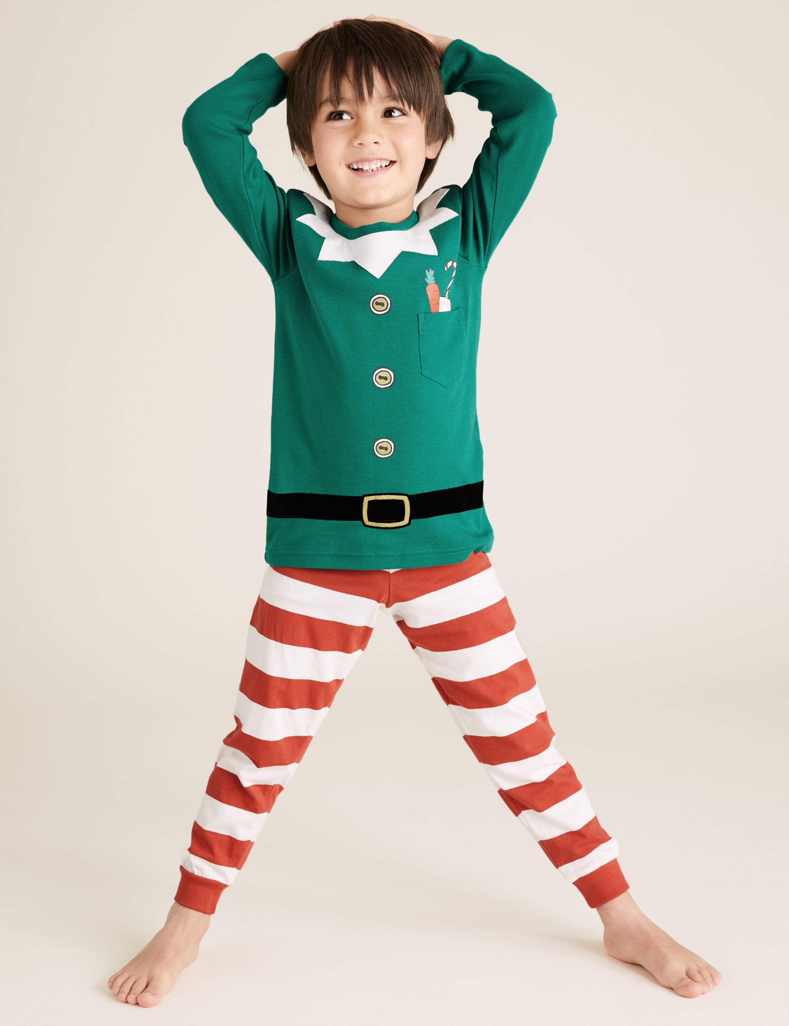 Pure Cotton Christmas Pyjama Set (1-7 Yrs) 1 of 6